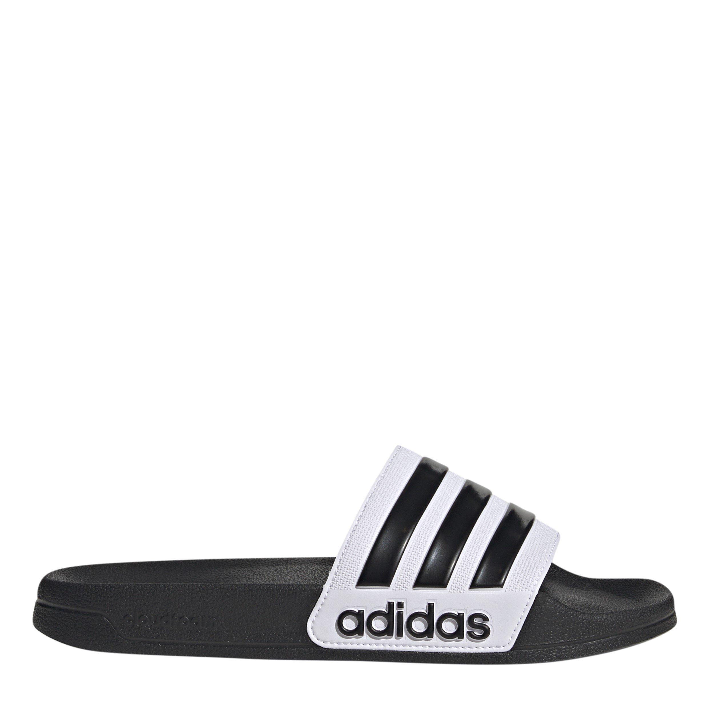 Wht/Core black - adidas - Adilette Shower Womens Slide Sandals - 1