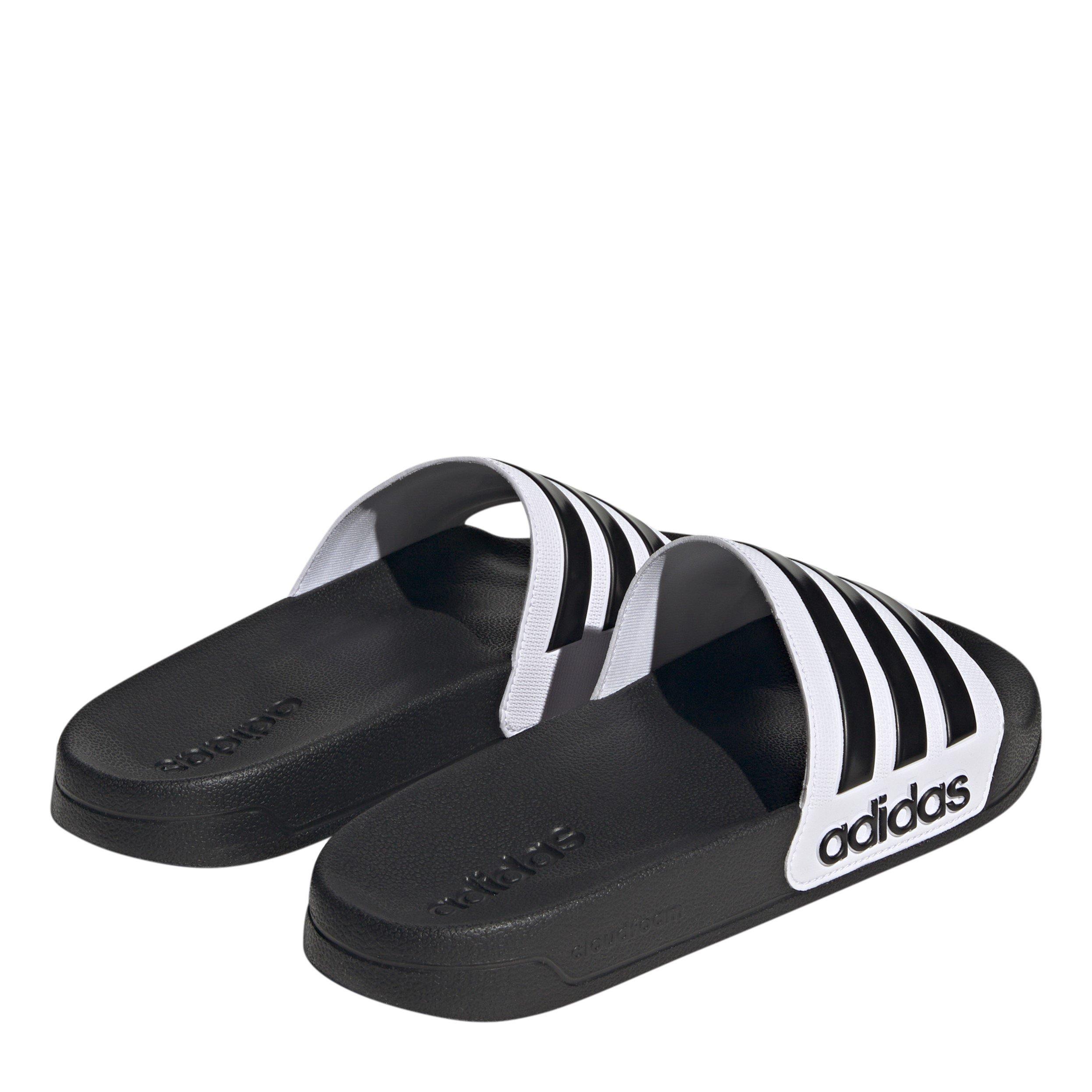 Wht/Core black - adidas - Adilette Shower Womens Slide Sandals - 4