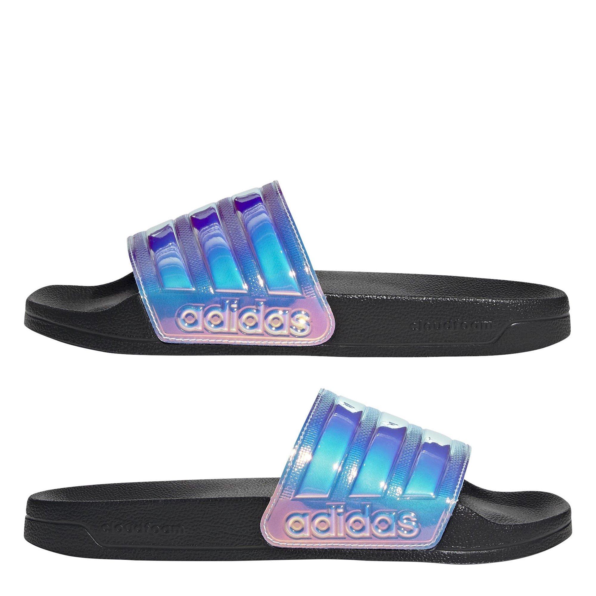 Blk/Iridescent - adidas - adidas Adilette Shower Womens Slide Sandals - 9