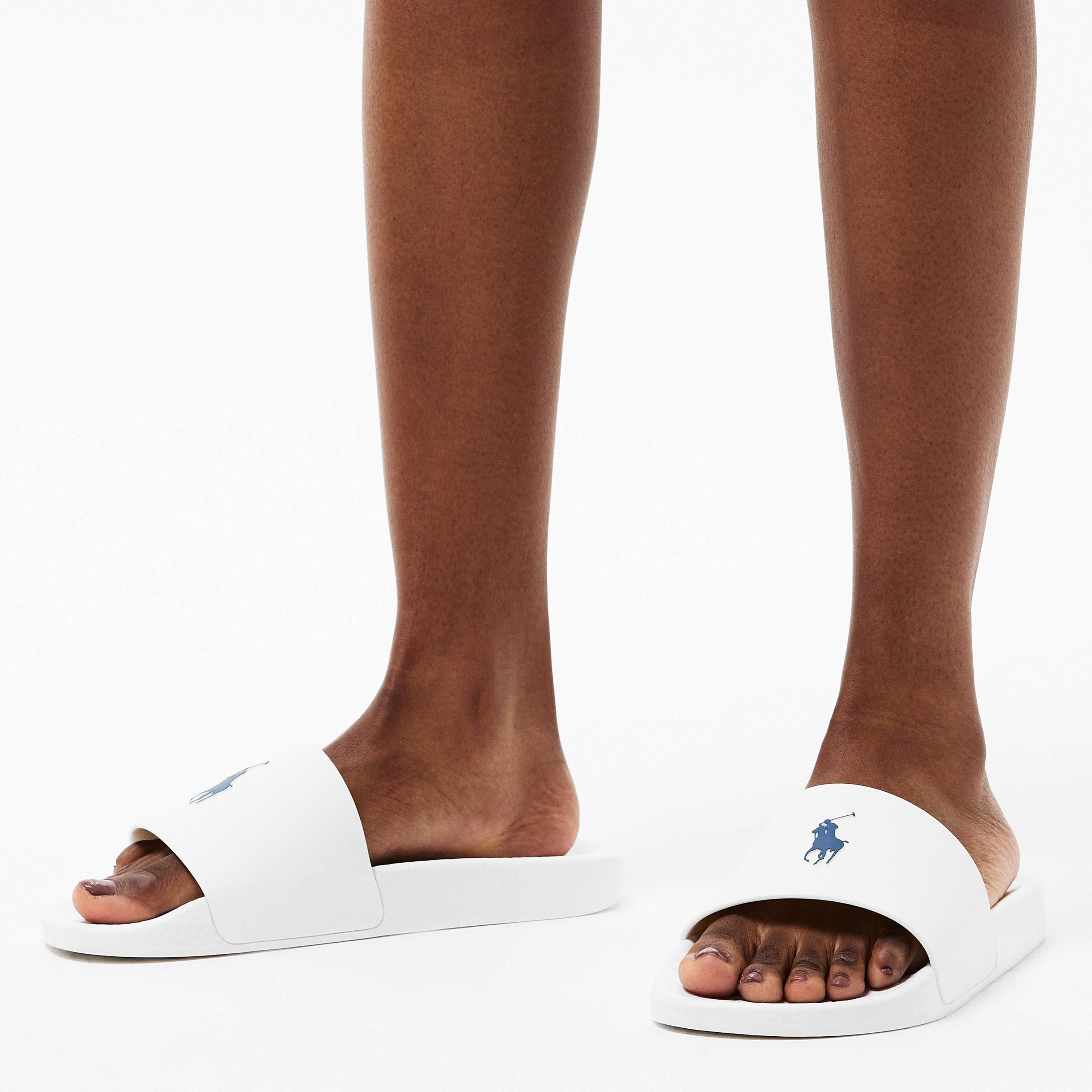 White/Navy - Polo Ralph Lauren - Signature Pony Polo Slide - 3