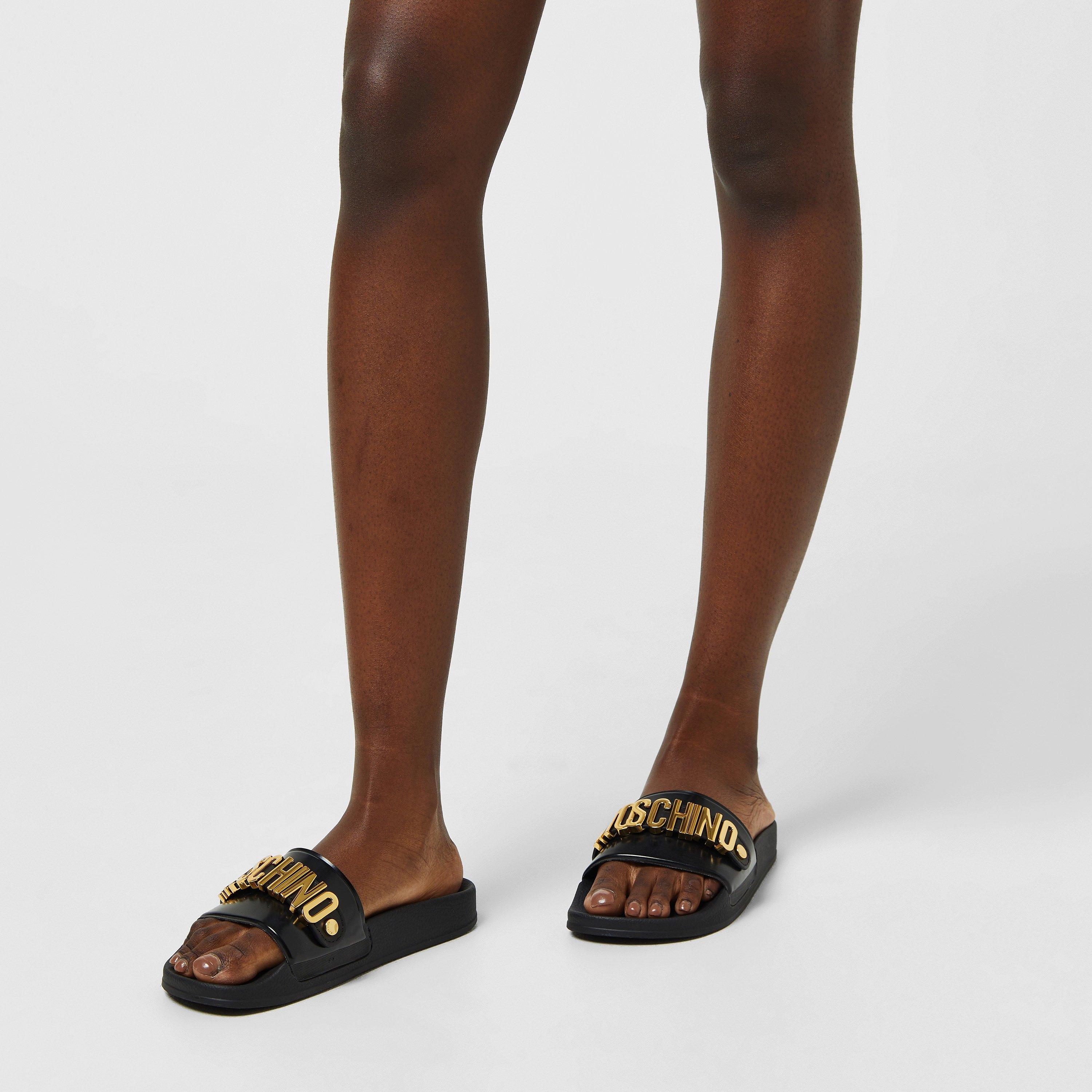Black 000 - Moschino - Logo Pool Sliders - 2