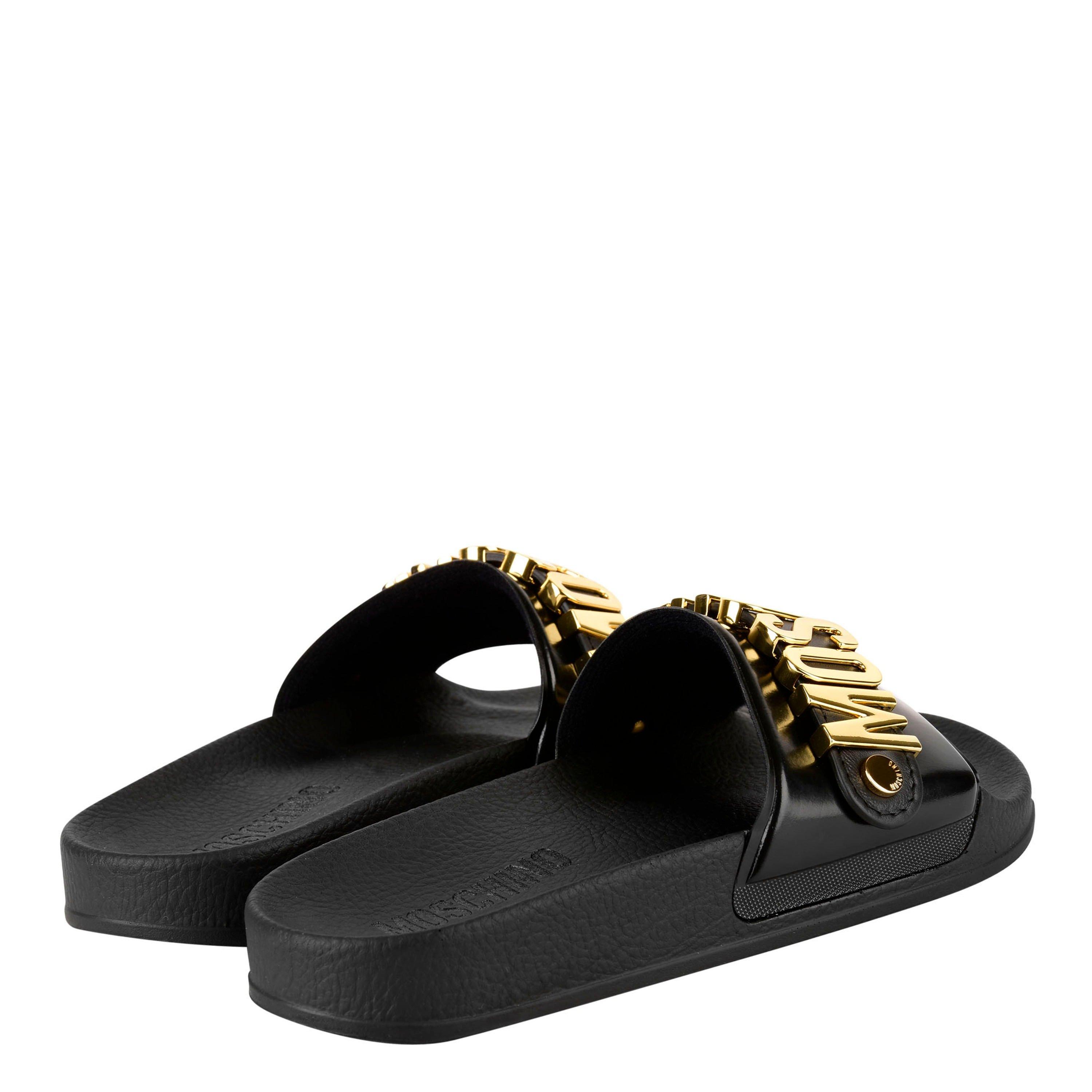 Black 000 - Moschino - Logo Pool Sliders - 9
