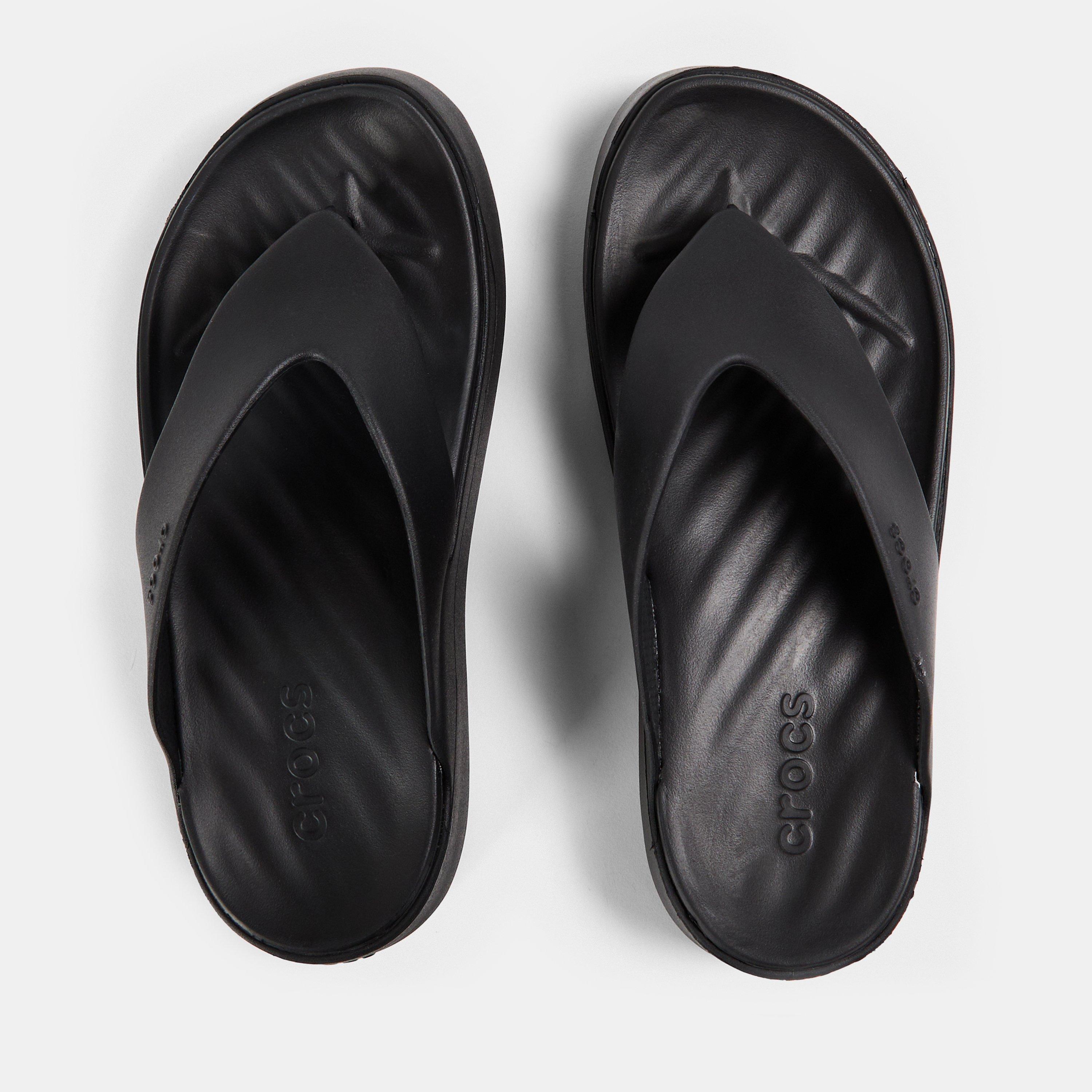 Black - Crocs - Platform Flip Flops - 4
