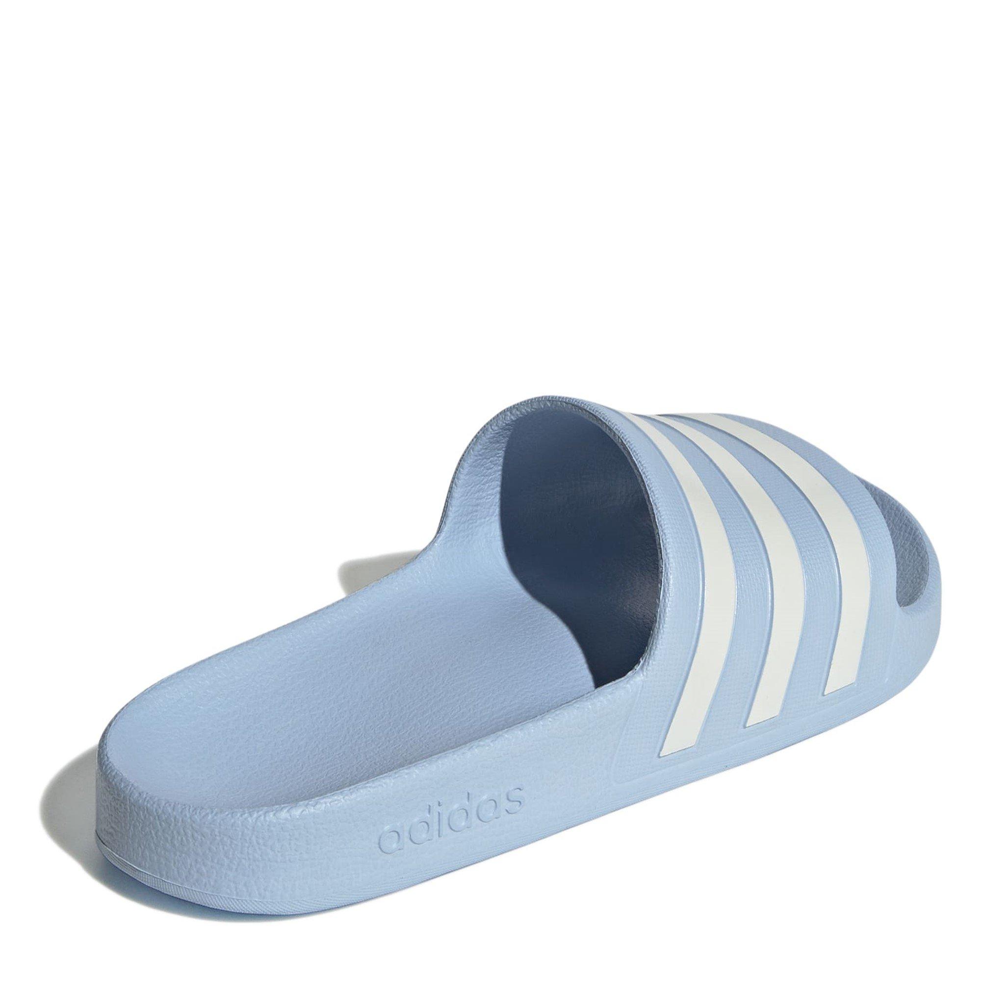 G.Blue/Zero Met - adidas - Adilette Aqua Womens Slide Sandals - 4