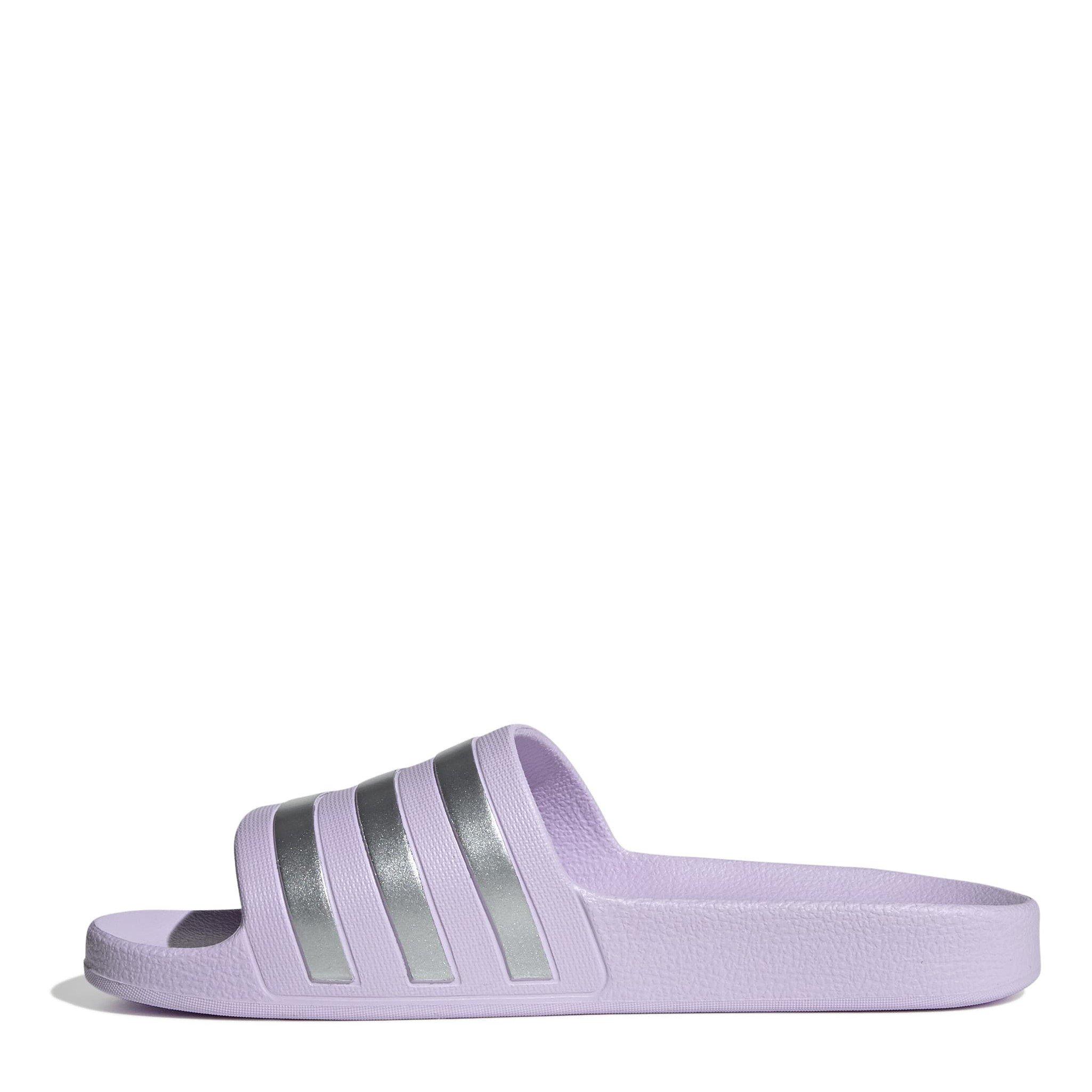 Lavender/Silver - adidas - adidas Adilette Aqua Womens Slide Sandals - 2