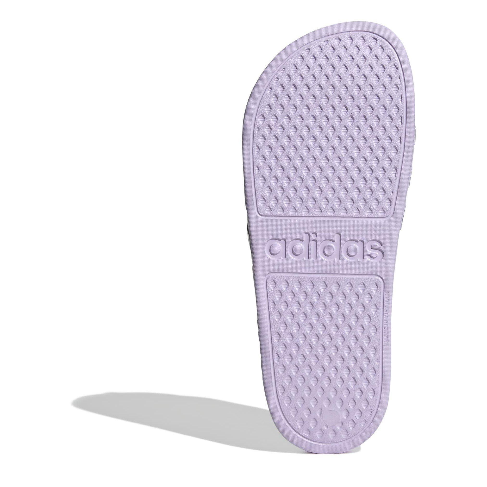 Lavender/Silver - adidas - adidas Adilette Aqua Womens Slide Sandals - 6