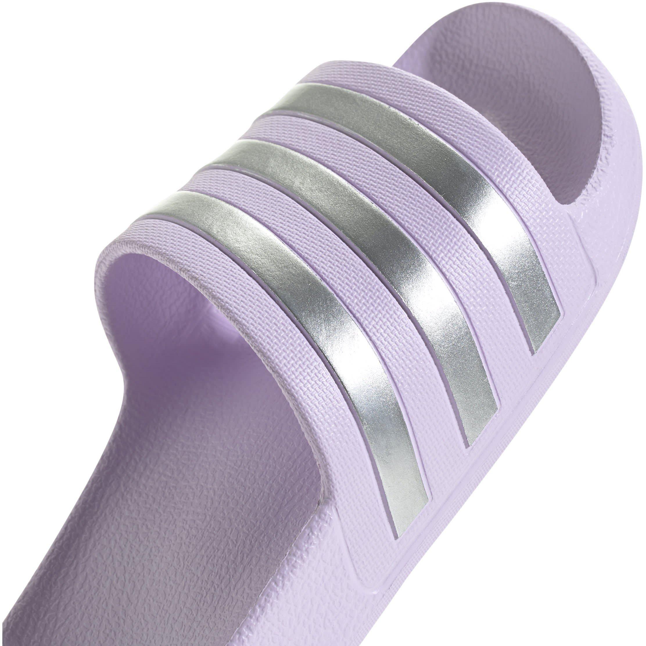 Lavender/Silver - adidas - adidas Adilette Aqua Womens Slide Sandals - 7
