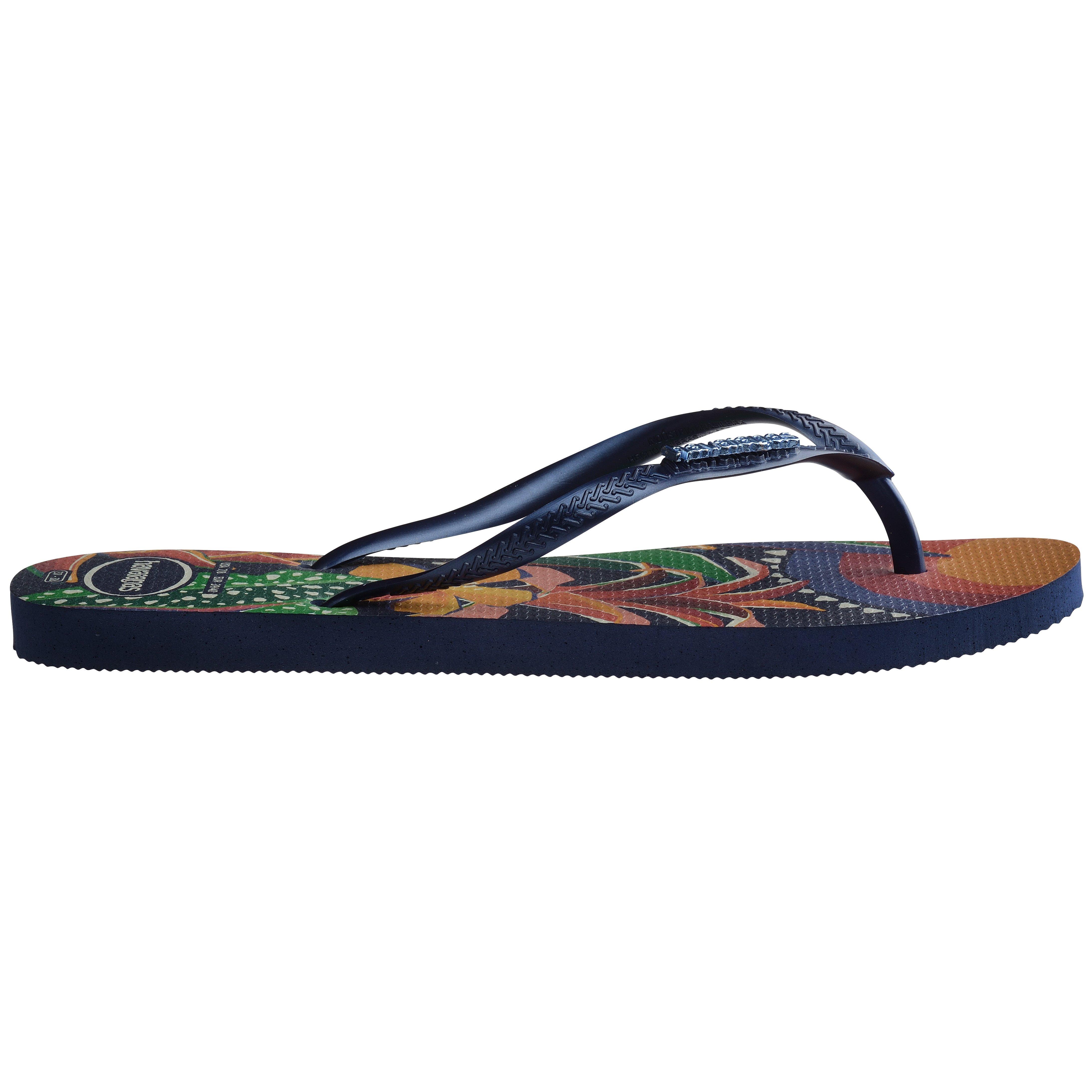 Dark Black - Havaianas - Hav. Slim Tropical Salmon 35/36 Flip Flops Womens - 3