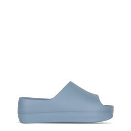 Fabric Platform Sliders Womens