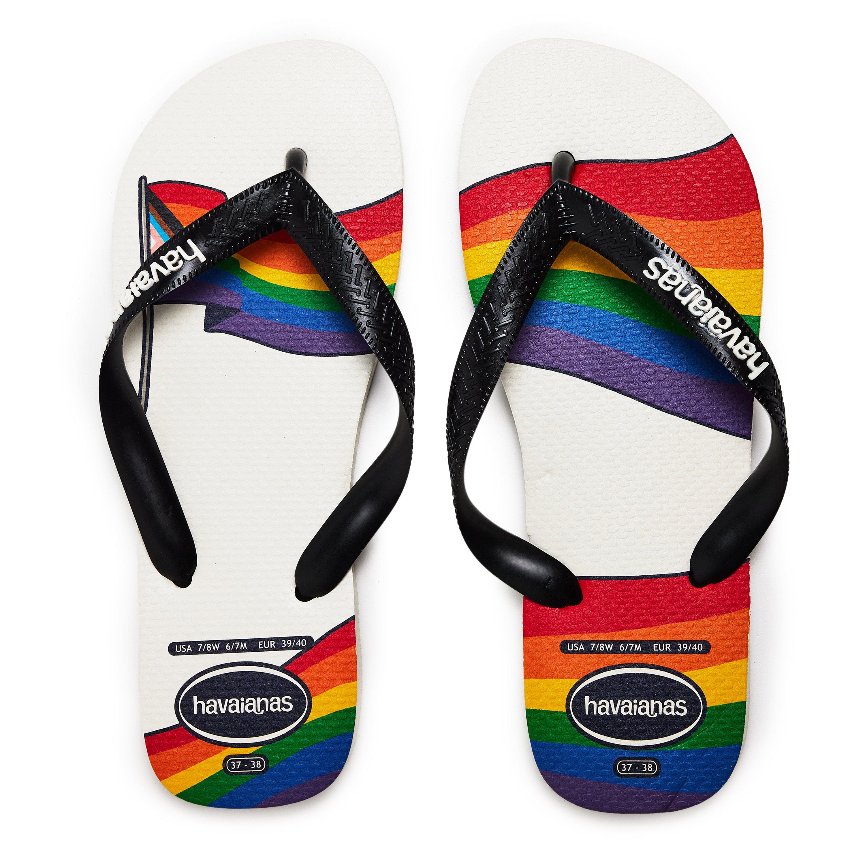 Grau/Dunkel/Rot - Havaianas - Hav. Top Pride White/Black 35/36 Flip Flops Womens - 4