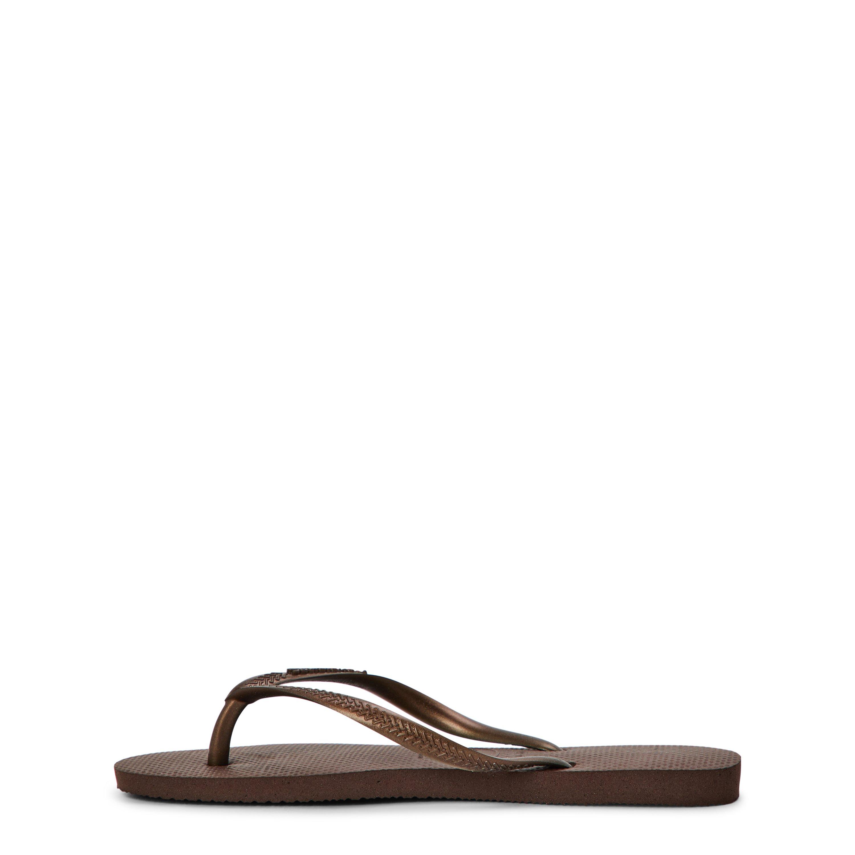 Brown - Havaianas - Women's Slim Dark Brown Metal Flip Flops - 2