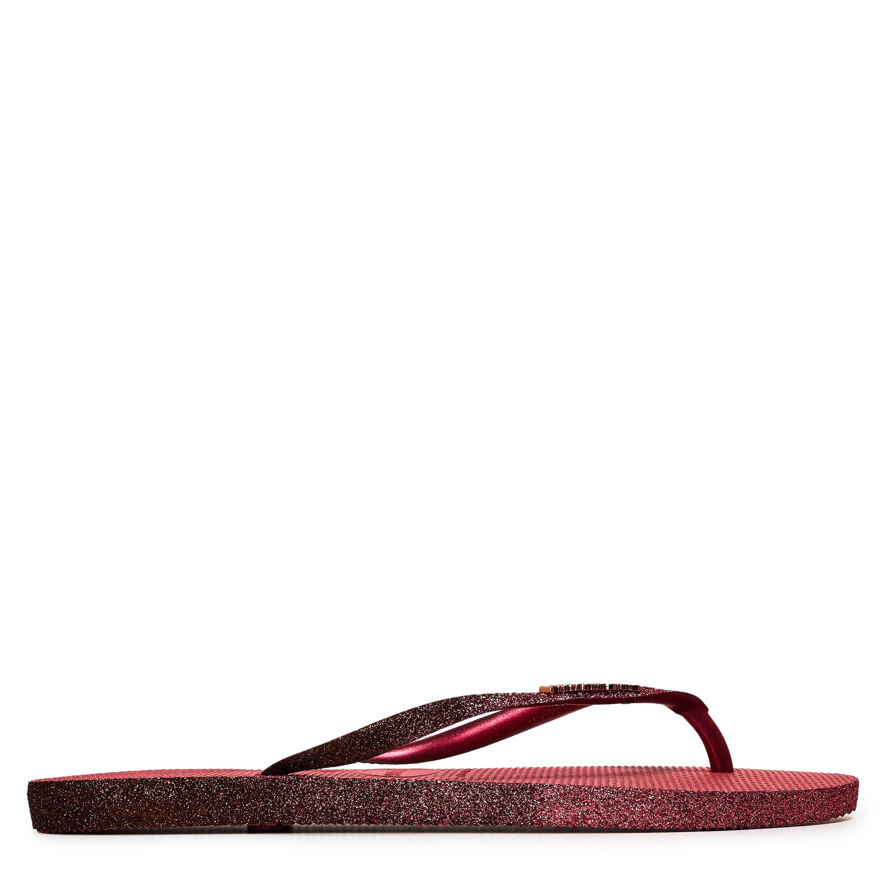 Pink Glitter - Havaianas - Women's Slim Sparkle II Steel Grey Flip Flops - 1