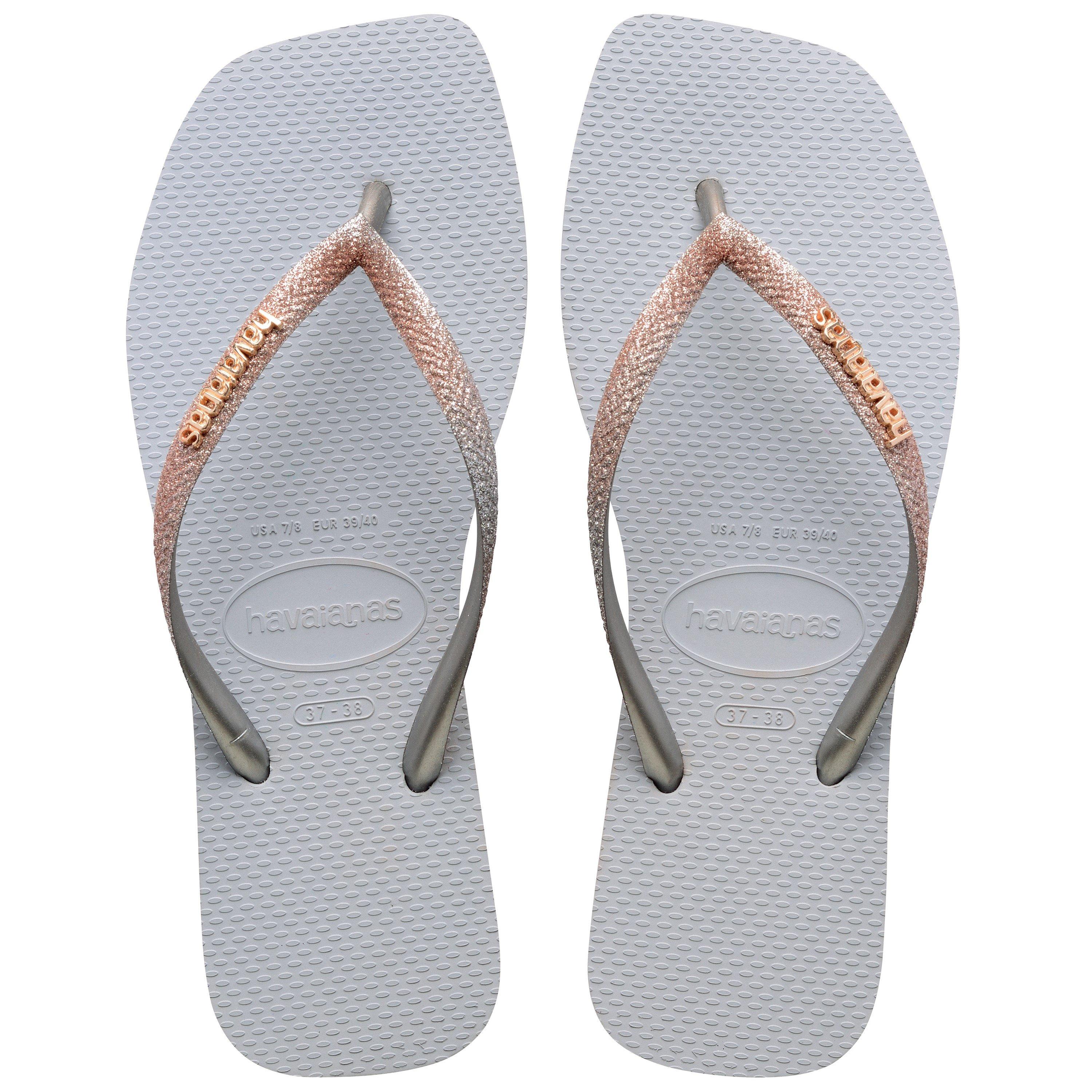 Grigio ghiaccio - Havaianas - Hav. Square Glitter Ice Grey 39/40 Flip Flops Womens - 3