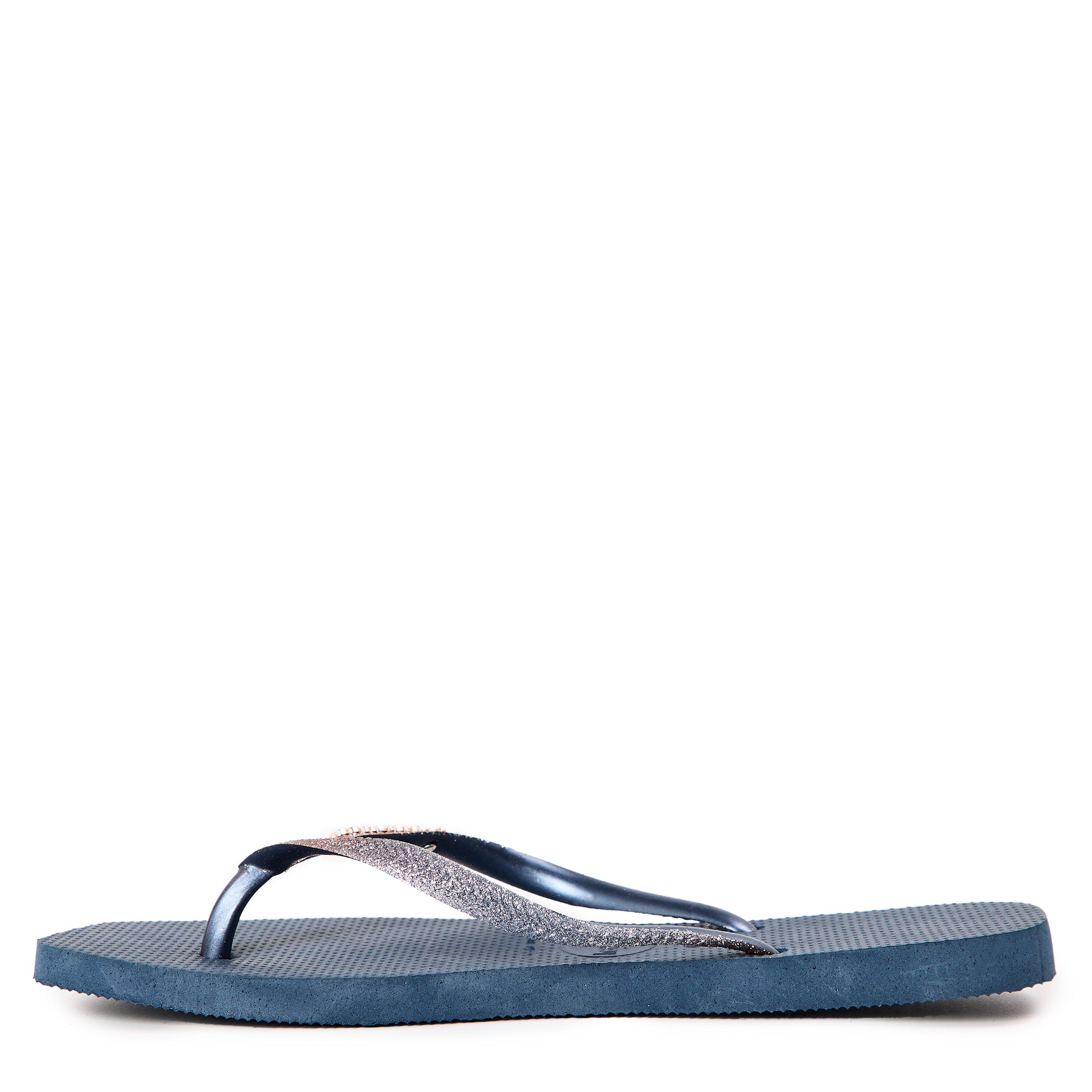 Blue - Havaianas - Hav. Square Glitter Ice Grey 39/40 Flip Flops Womens - 2
