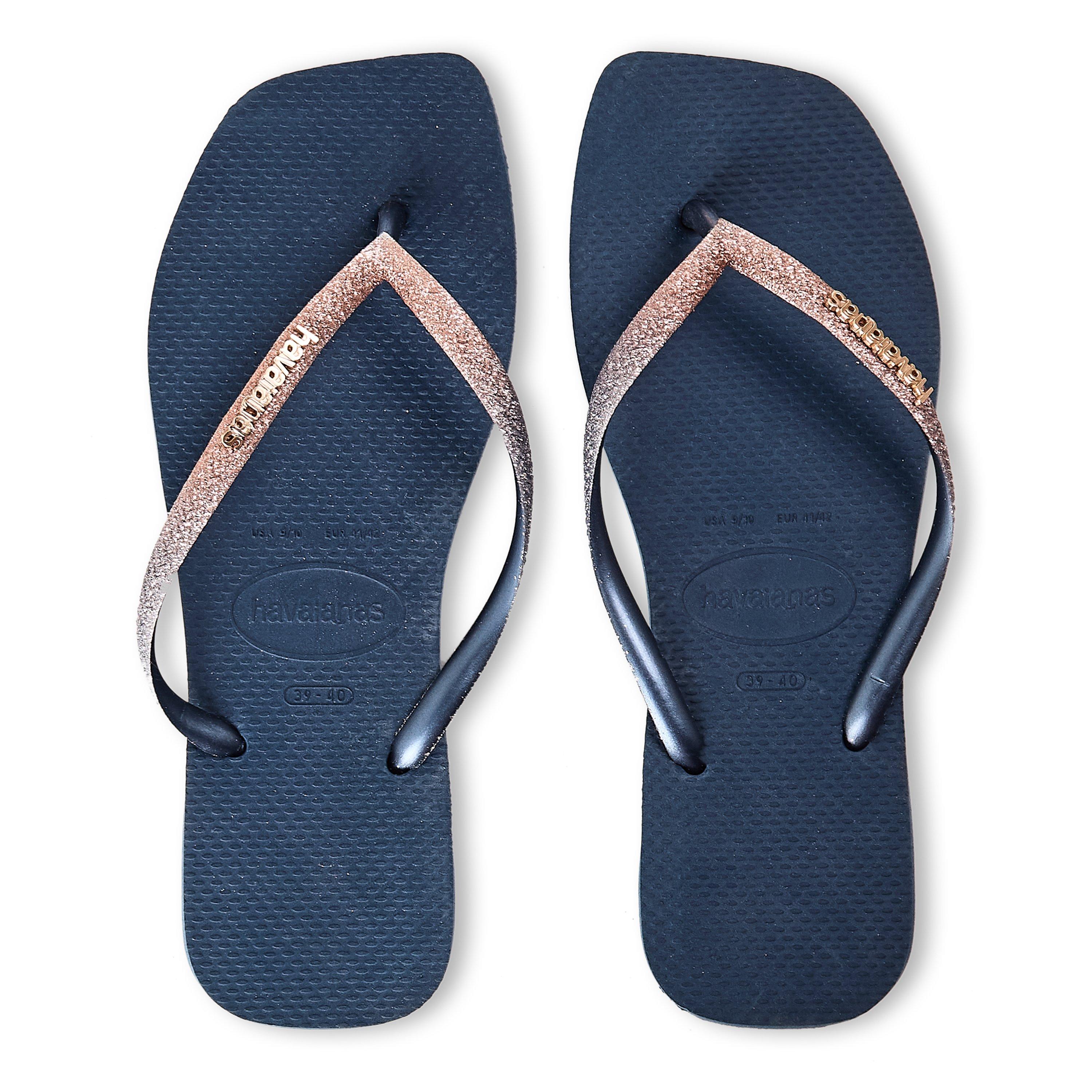 Blue - Havaianas - Hav. Square Glitter Ice Grey 39/40 Flip Flops Womens - 4