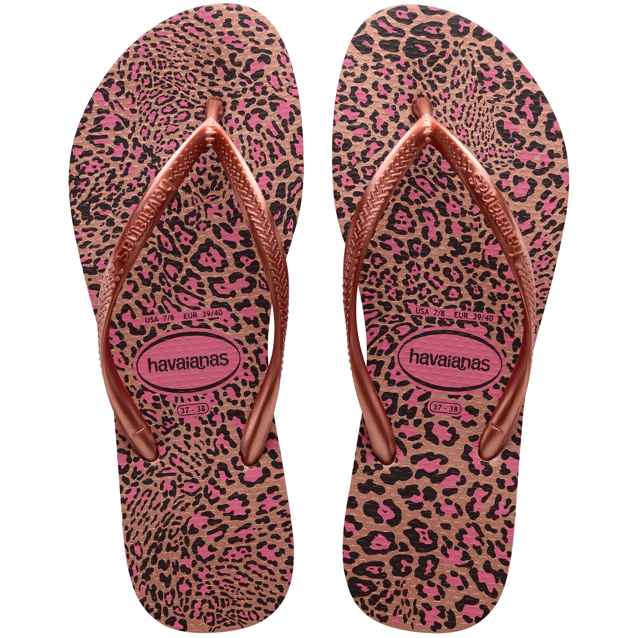 Rosa/Arrossire - Havaianas - Hav. Slim Animals Crocus Rose/Golde Flip Flops Womens - 3