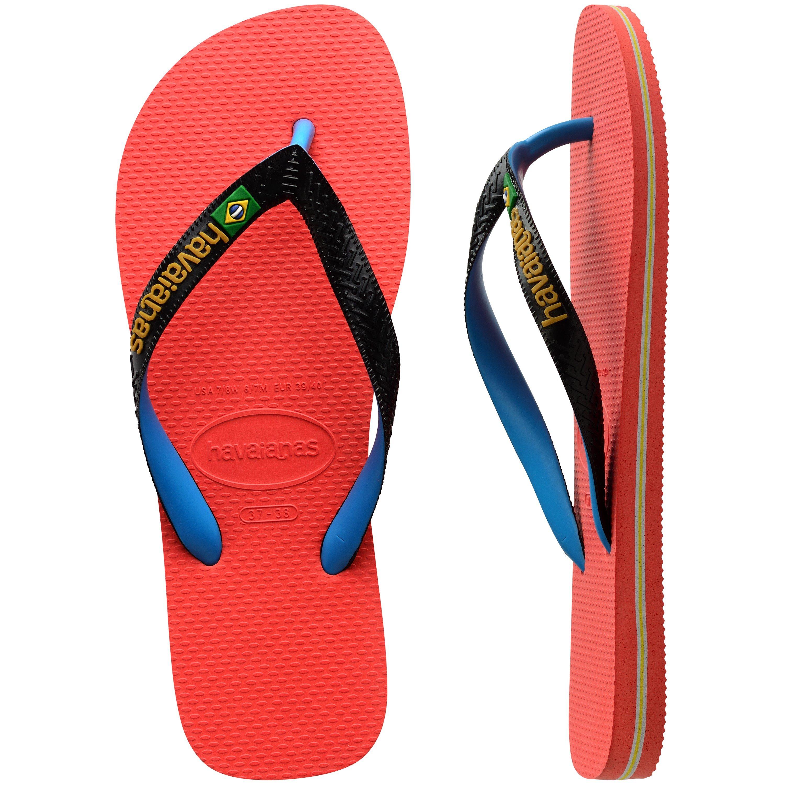 Salmon - Havaianas - Hav. Brasil Mix Leaf Green/Marine B Flip Flops Womens - 5
