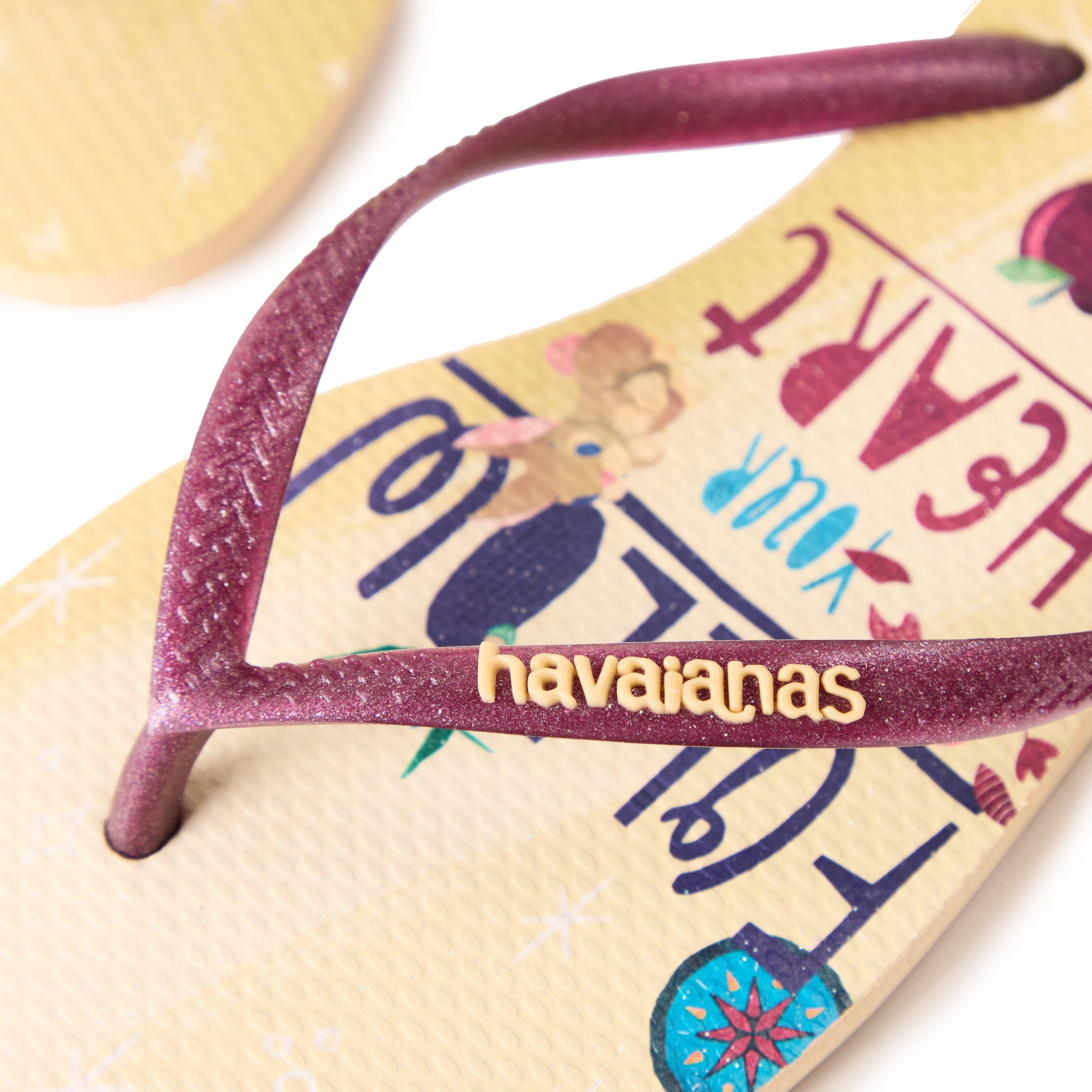 Gold - Havaianas - Hav. Kids Slim Princess Beige 35/36 Flip Flops Womens - 3