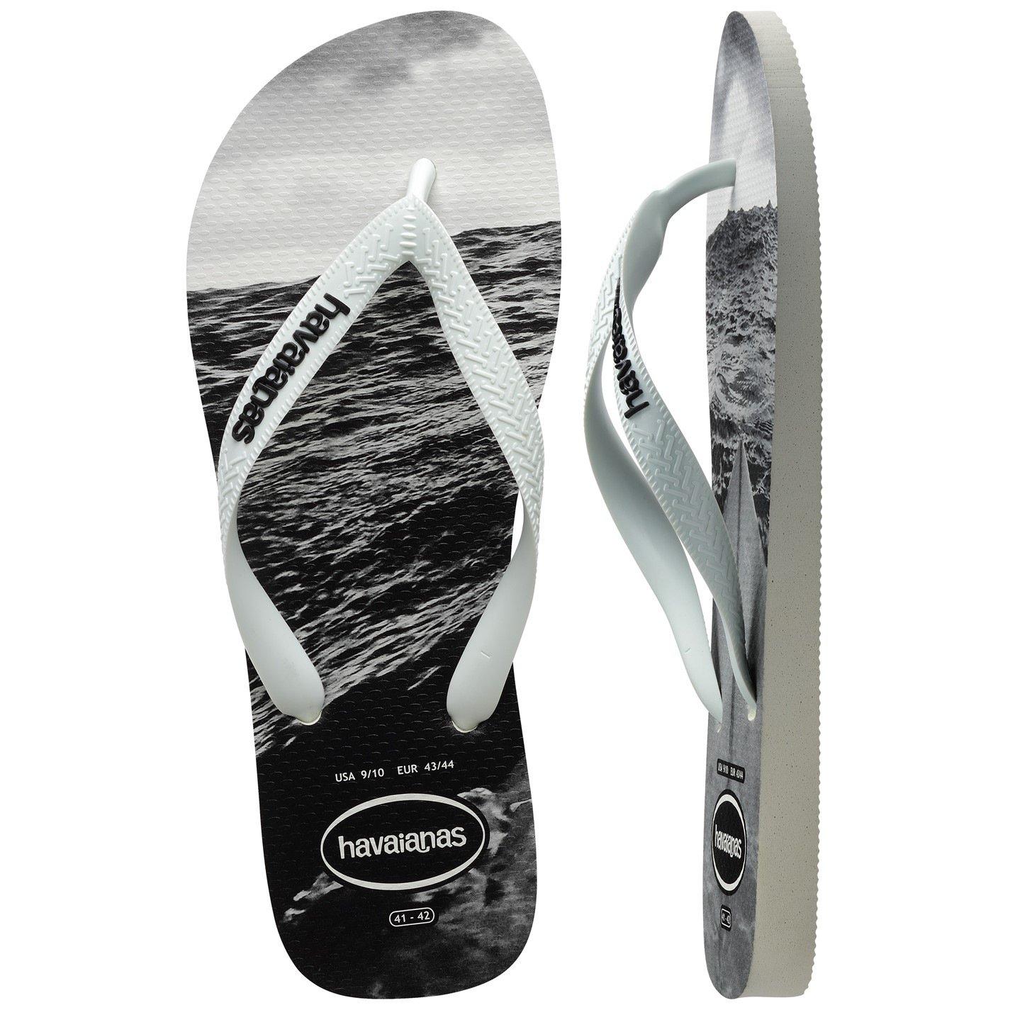 White/Black - Havaianas - Womens Hype White and Black Flip Flops - 1