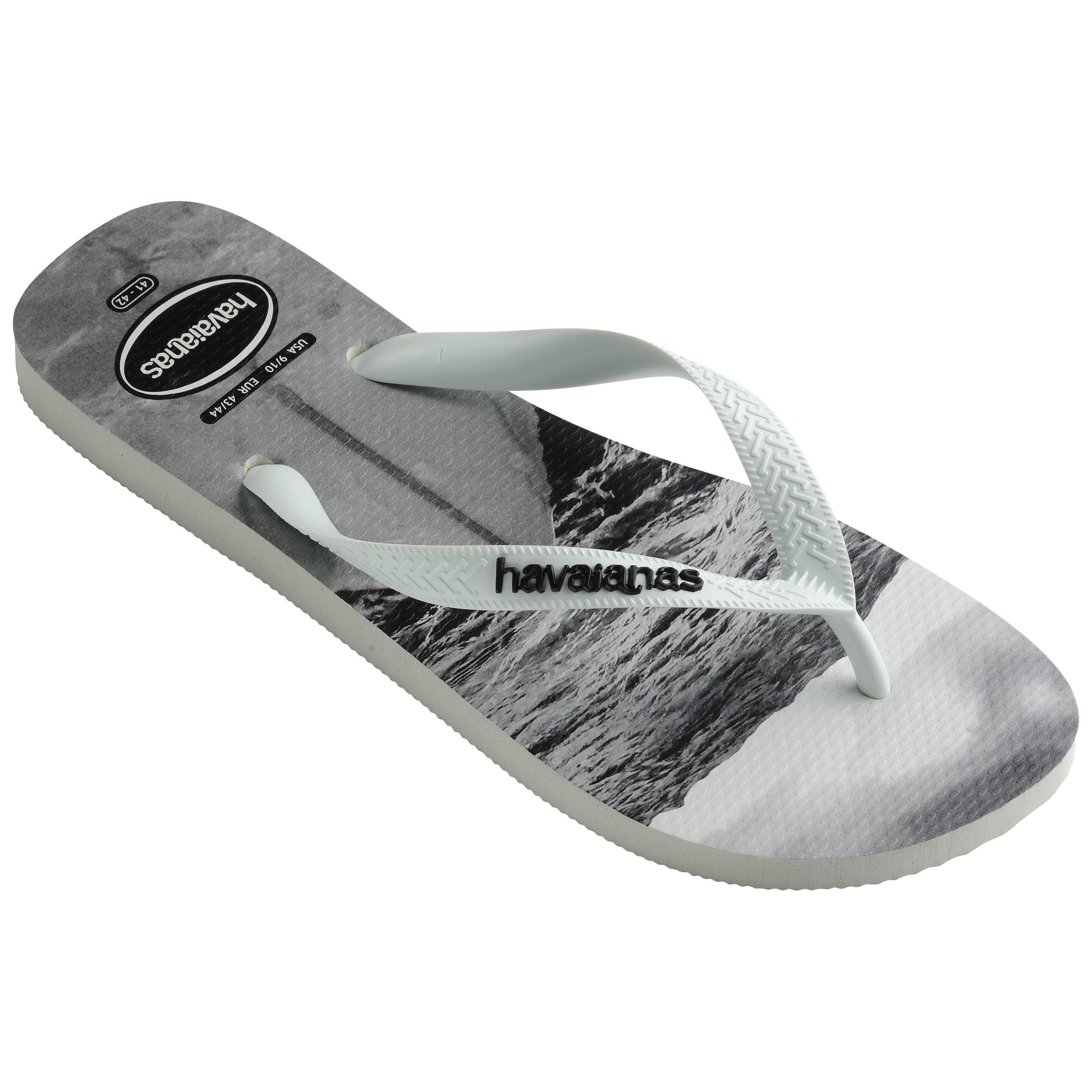 White/Black - Havaianas - Hav. Hype White/White/Black/Black 3 Flip Flops Womens - 6