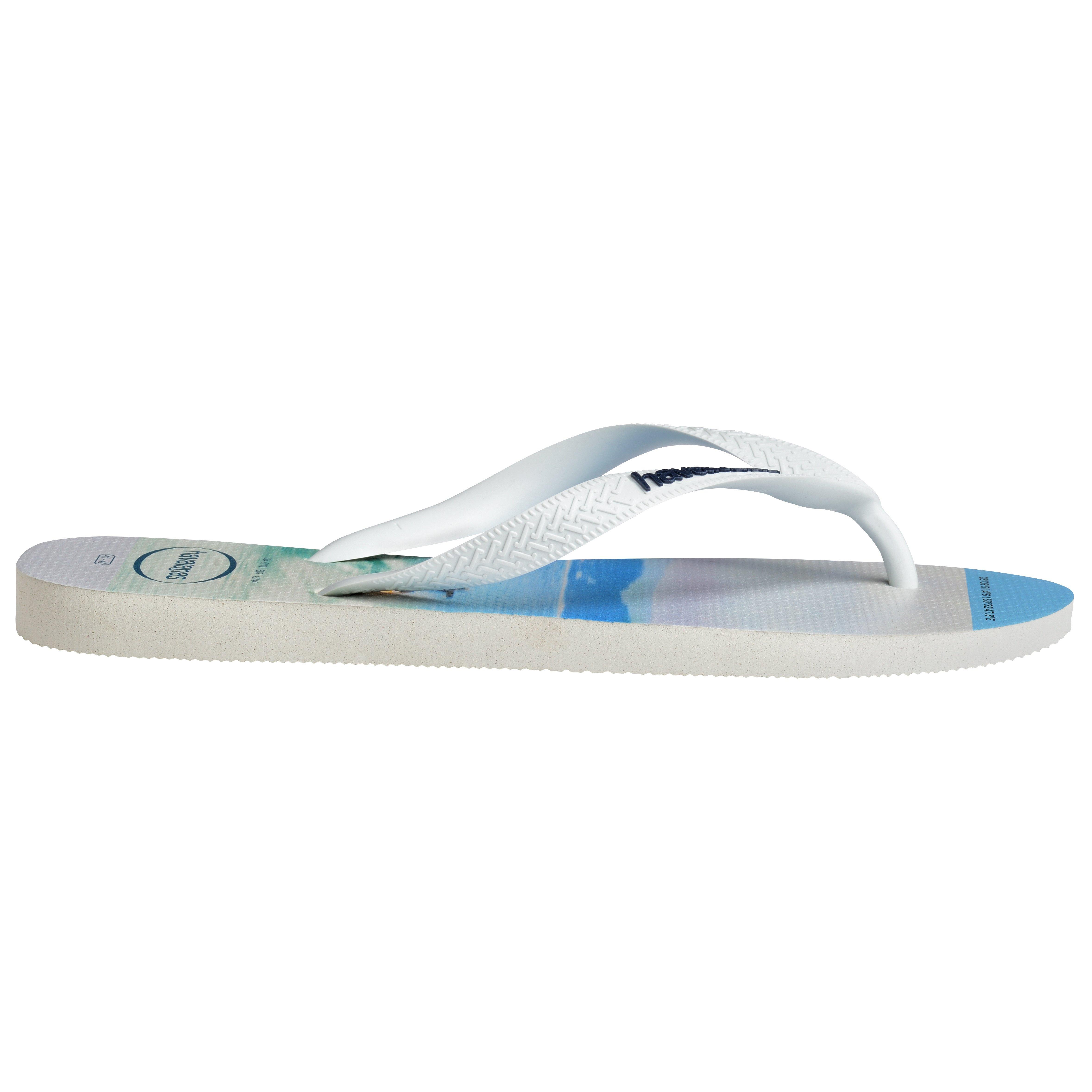 White/Black - Havaianas - Hav. Hype White/White/Black/Black 3 Flip Flops Womens - 7