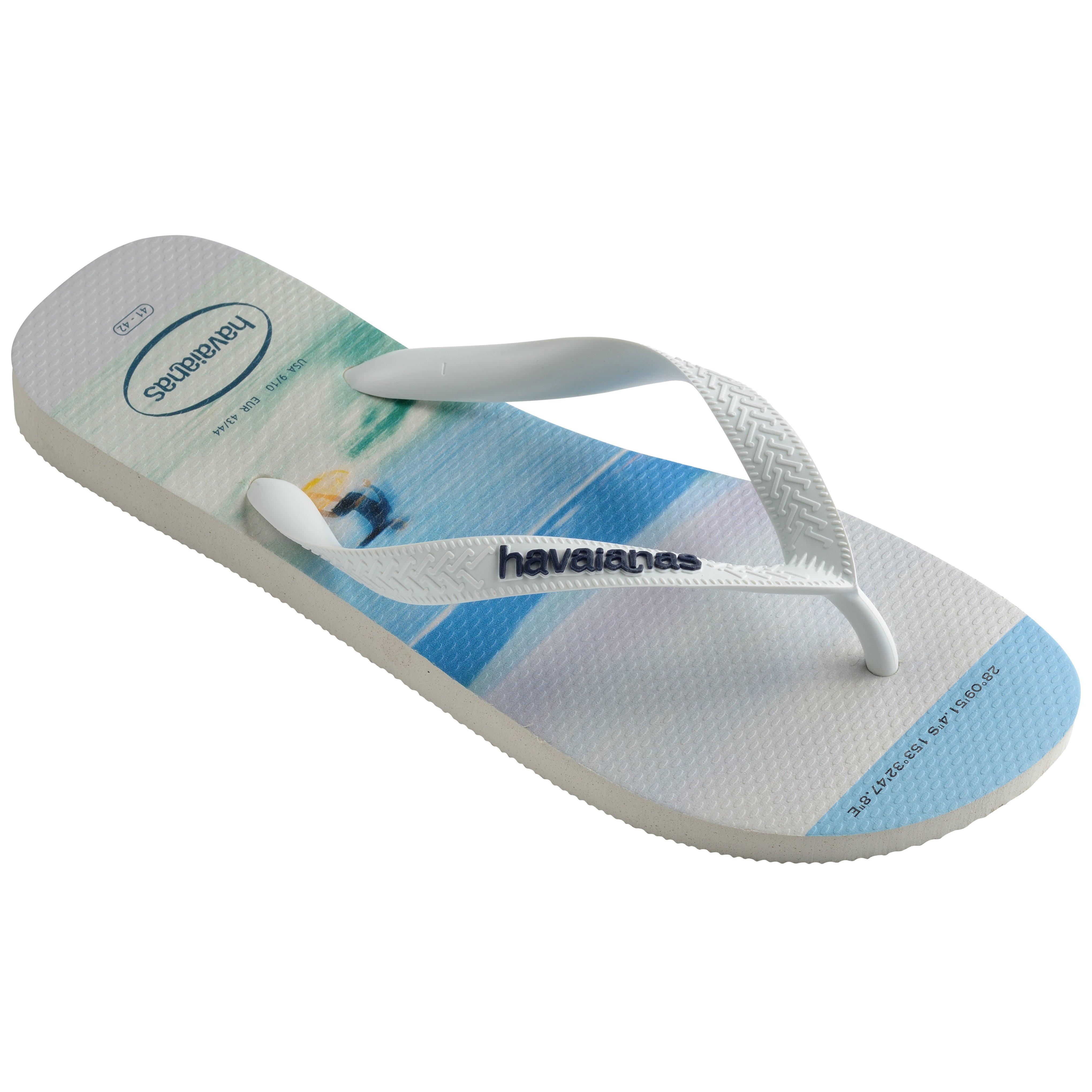 White/Black - Havaianas - Hav. Hype White/White/Black/Black 3 Flip Flops Womens - 8