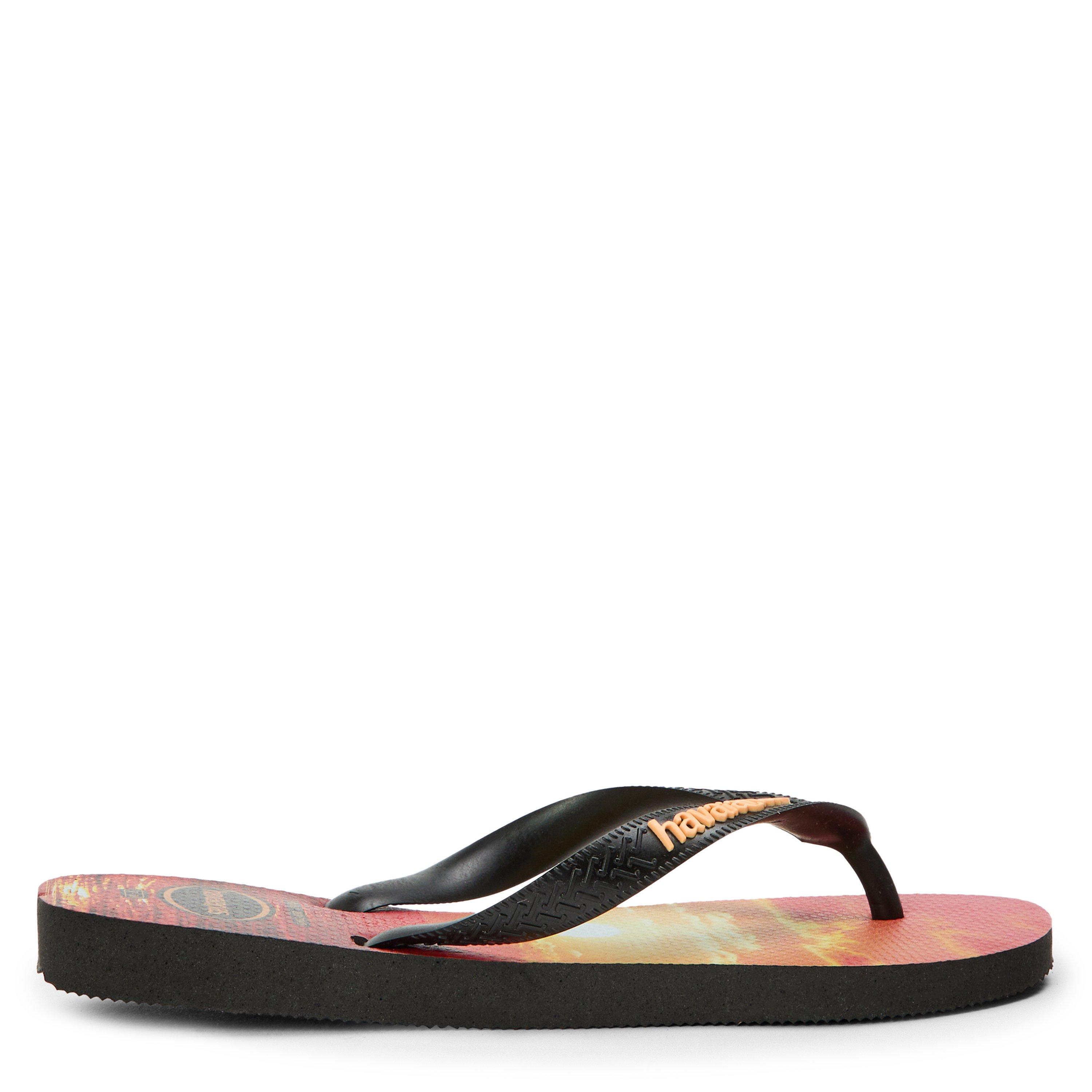 Womens Hype White and Black Flip Flops