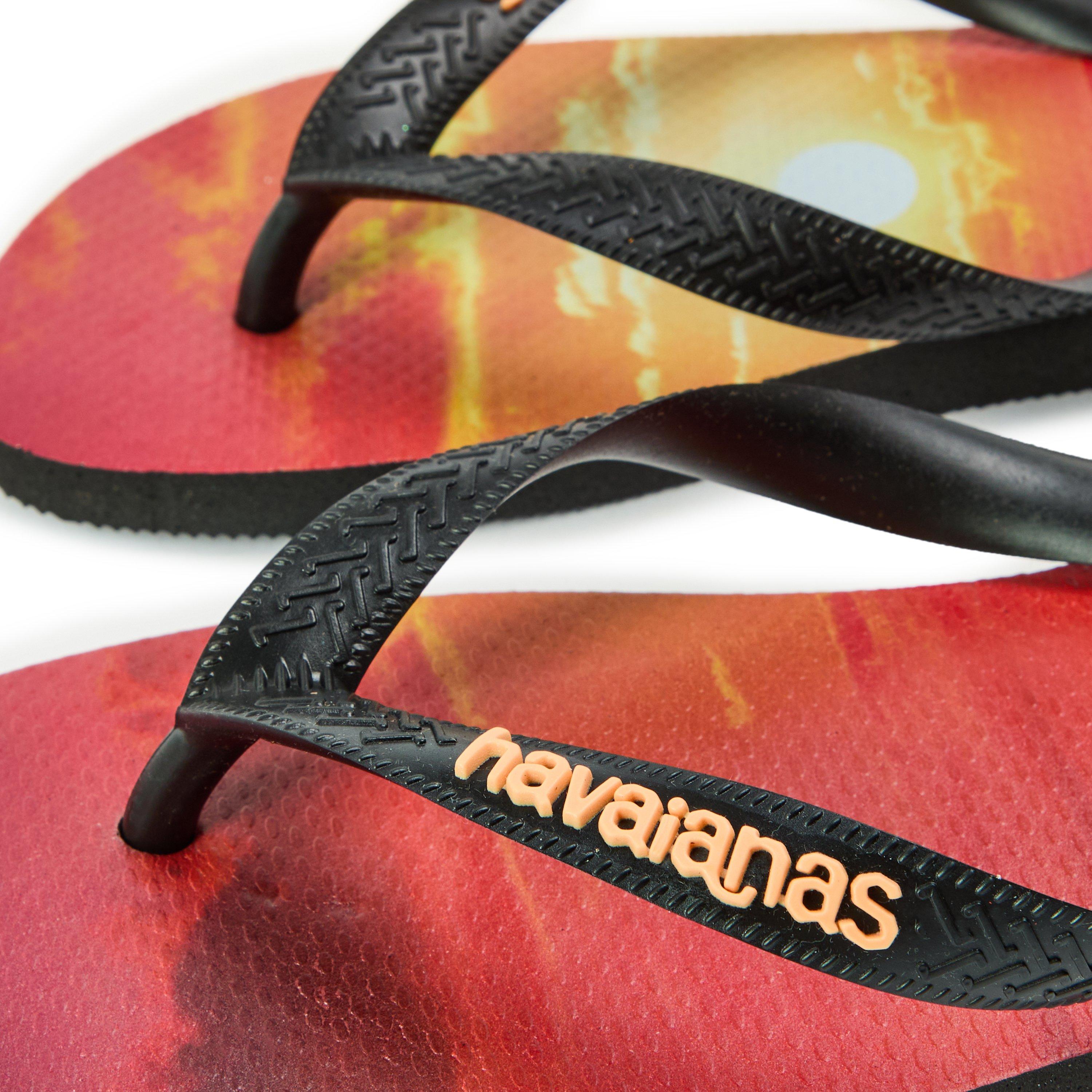 Crna/breskva - Havaianas - Womens Hype White and Black Flip Flops - 3