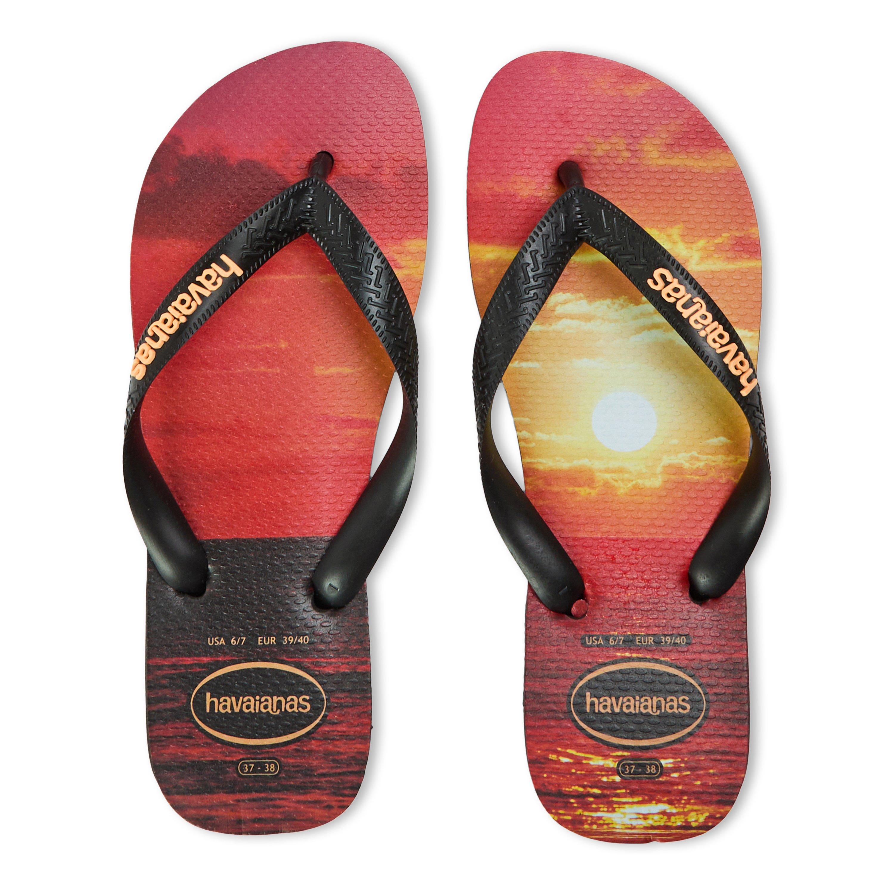 Crna/breskva - Havaianas - Womens Hype White and Black Flip Flops - 4