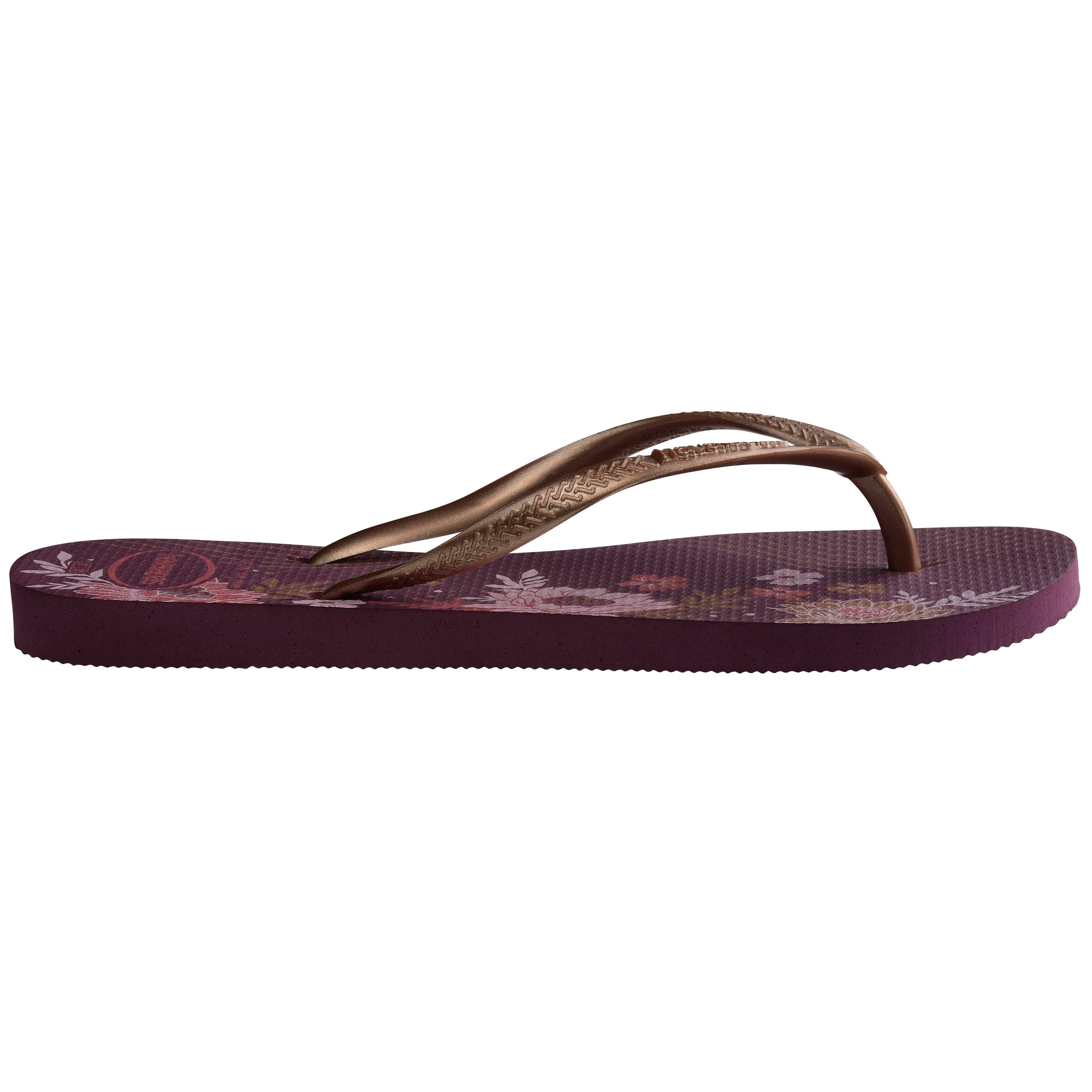 Havaianas Women's Slim Print Flip Flops - Purple Soil - 1/2