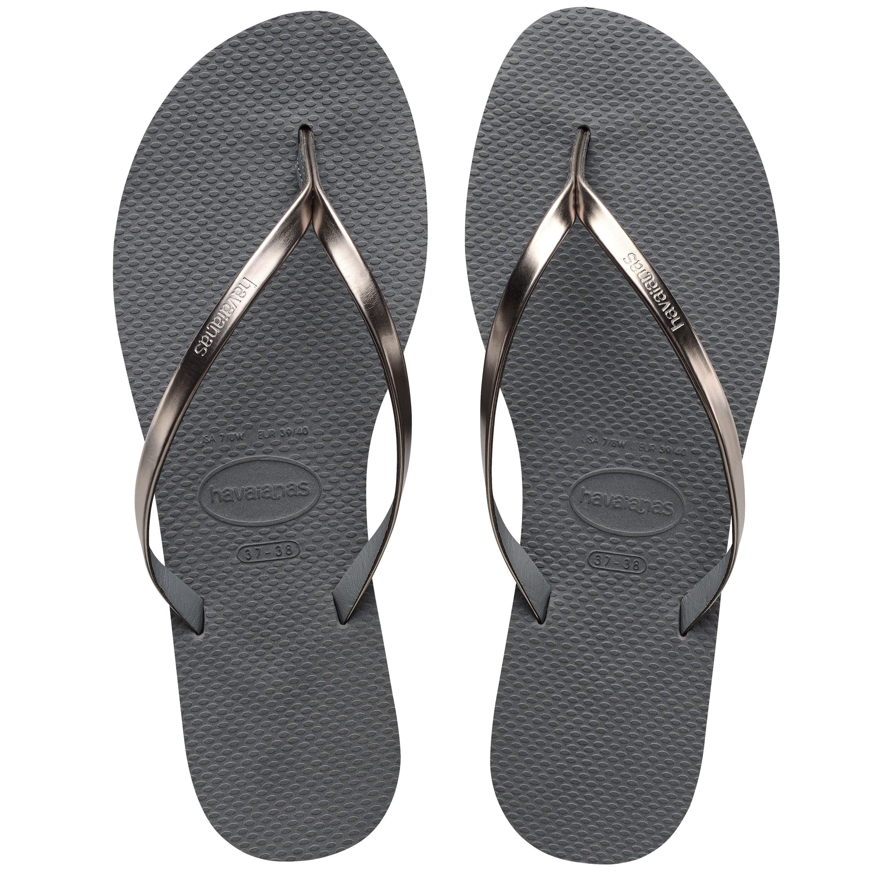 Grey Steel - Havaianas - Women's Have You Metallic Grey Steel Flip Flops - 3