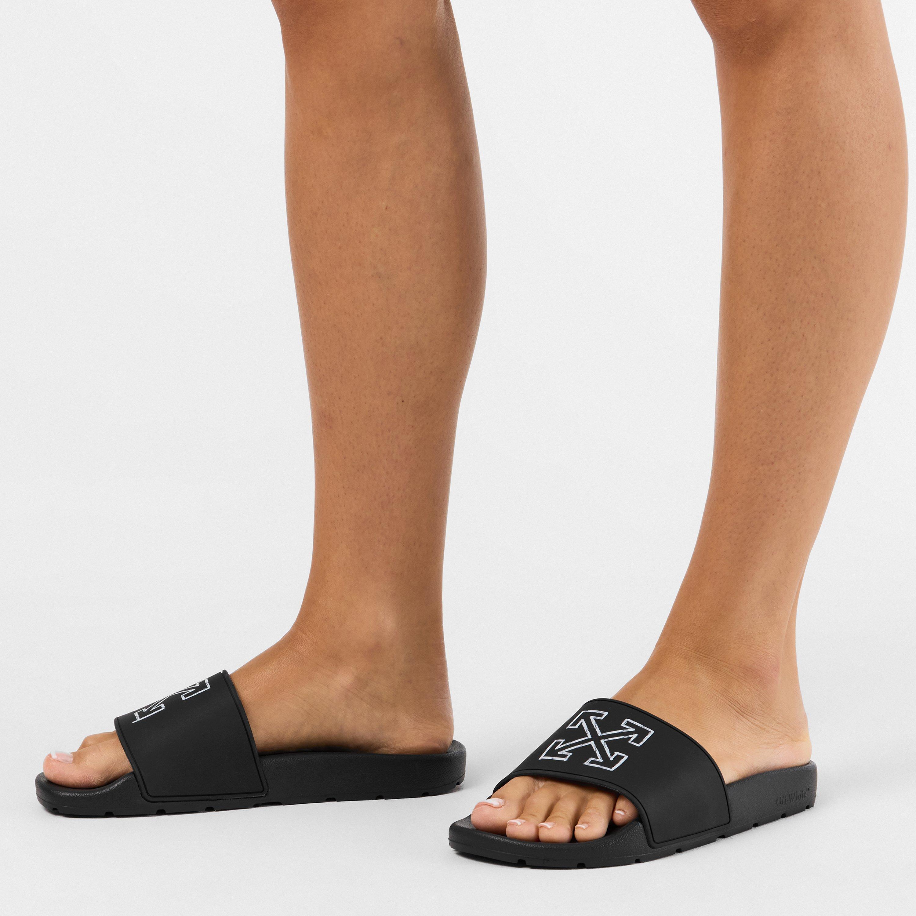 Black SMU - Off White - Women's Arrow Logo Sliders - 3