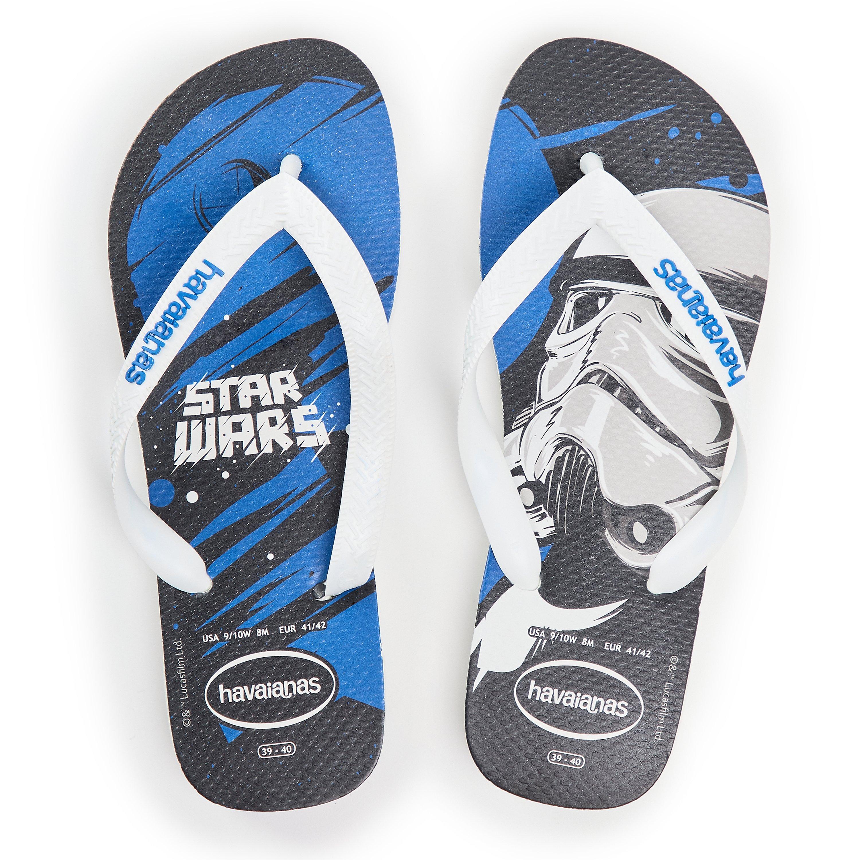 White/Blue - Havaianas - Hav. Star Wars Black/Pop Yellow 39/ Flip Flops Womens - 4