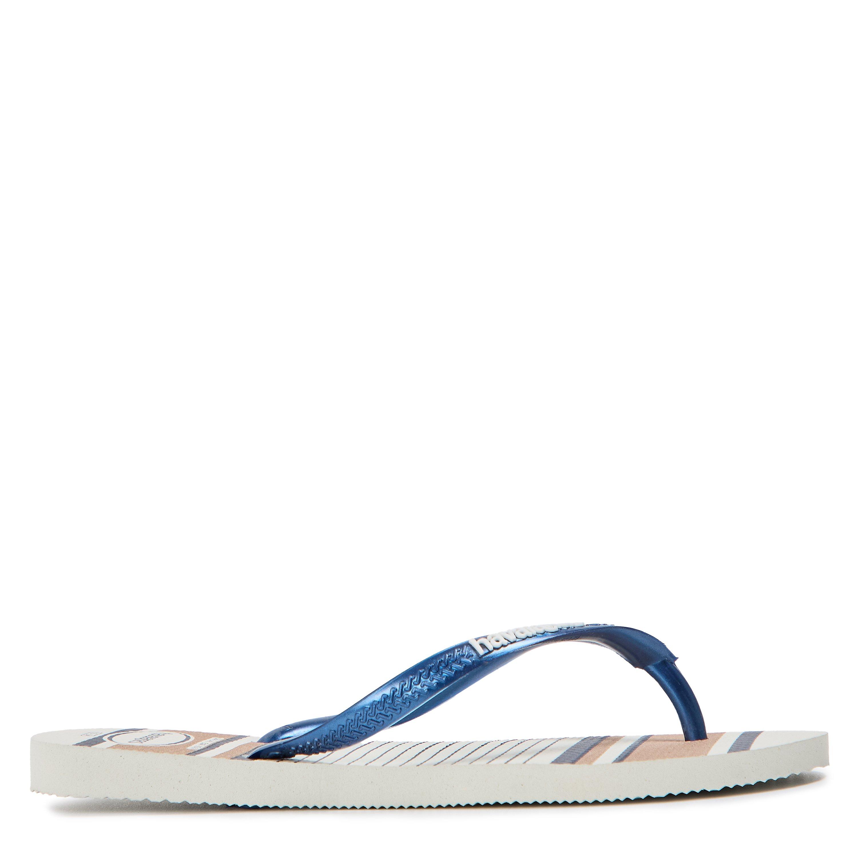 White/Blue - Havaianas - Women's Slim Print Flip Flops - 1