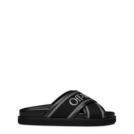 Off White Cloud Criss Cross Slides