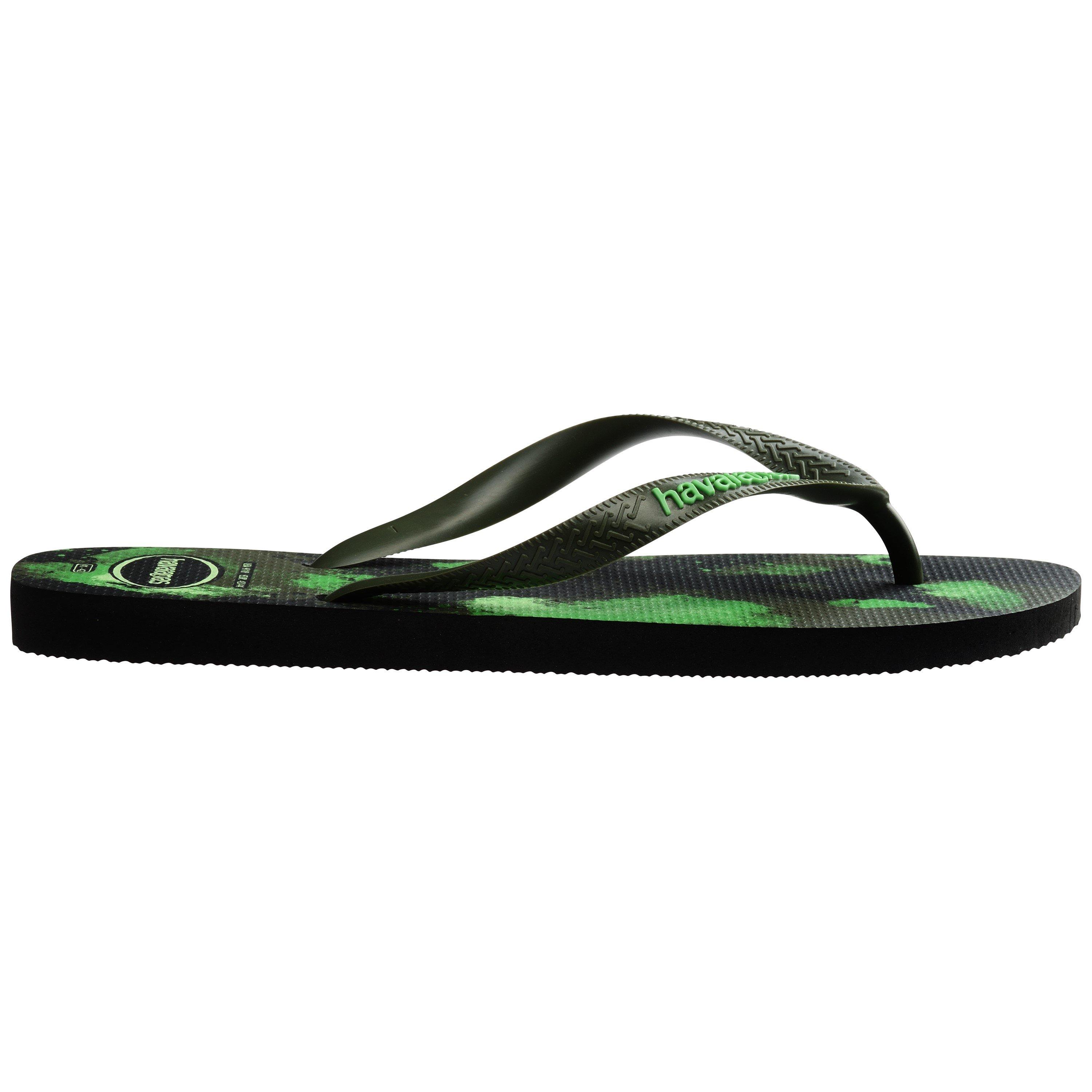 Havaianas Women's Top Camo Moss Flip Flops - Black/Green - 1/2