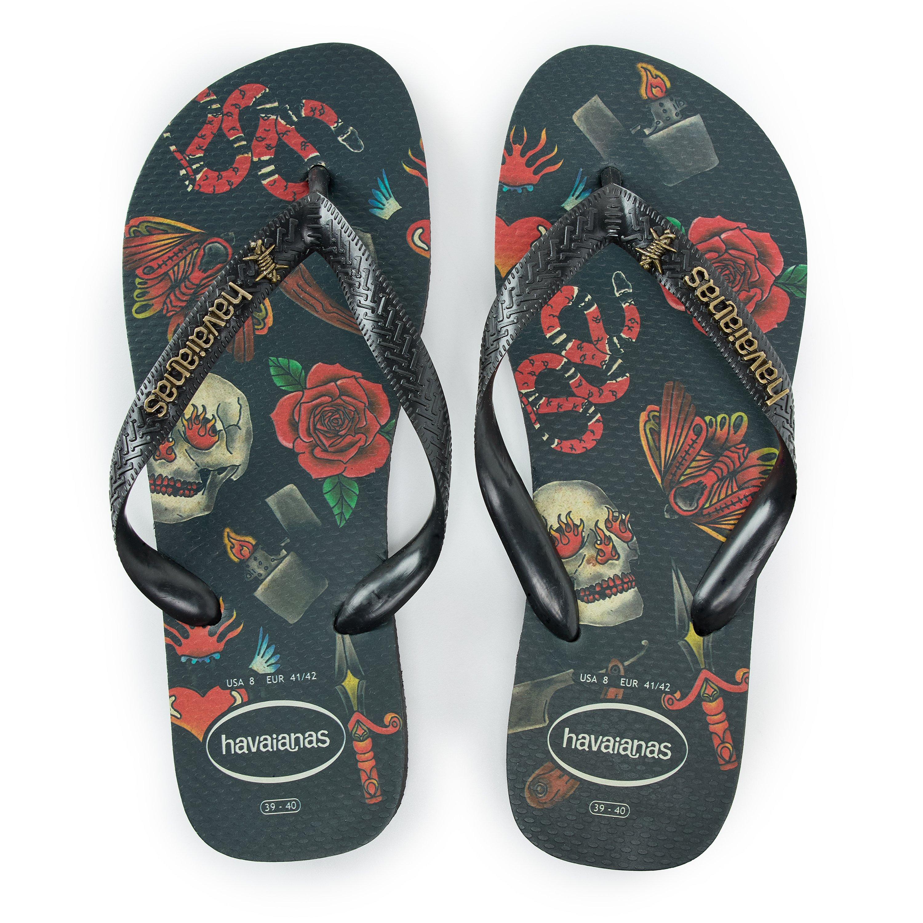Black/Black - Havaianas - Hav. Top Tribo Ruby Red/Black 39/40 Flip Flops Womens - 4