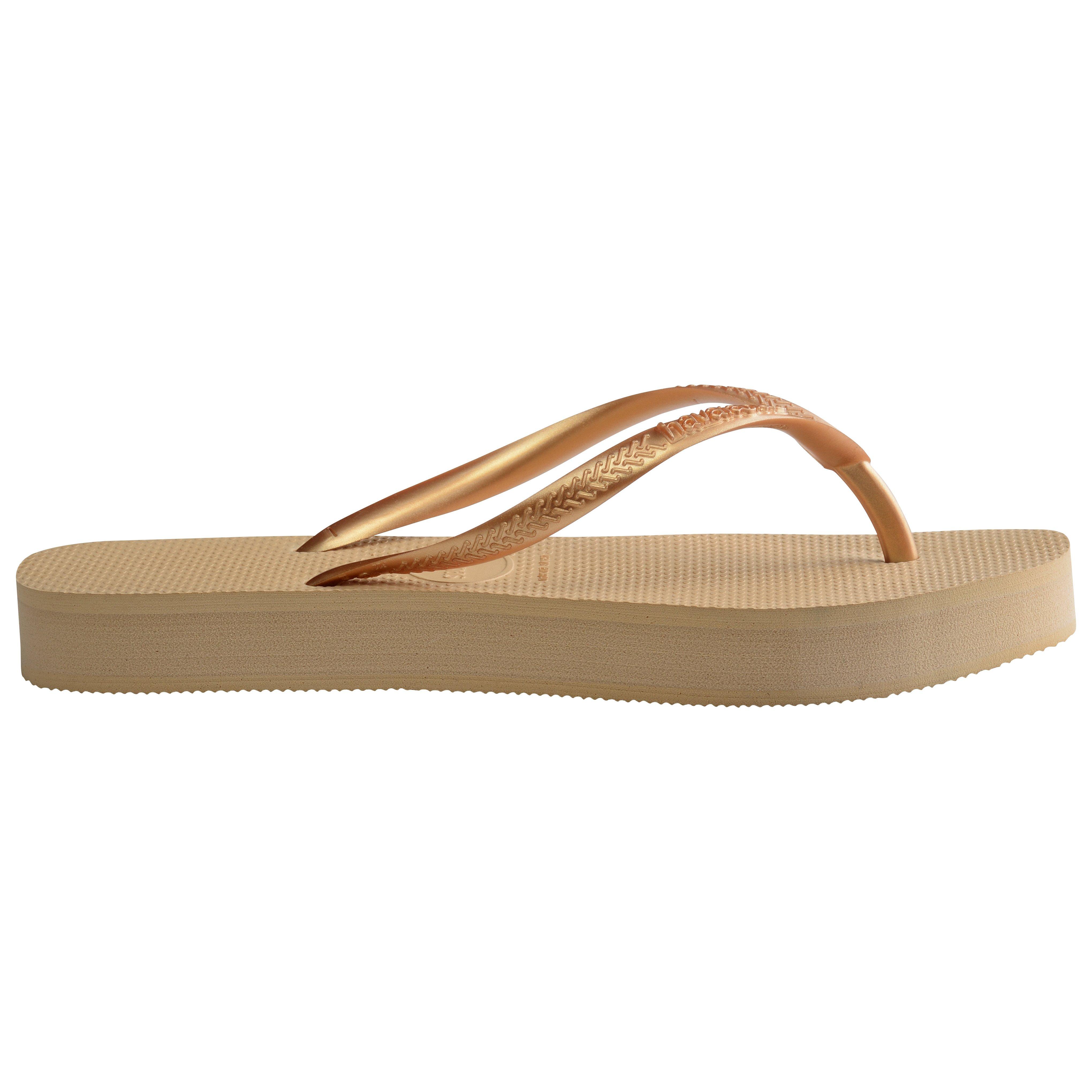 Gold - Havaianas - Women's Slim Flatform Golden Flip Flops - 1