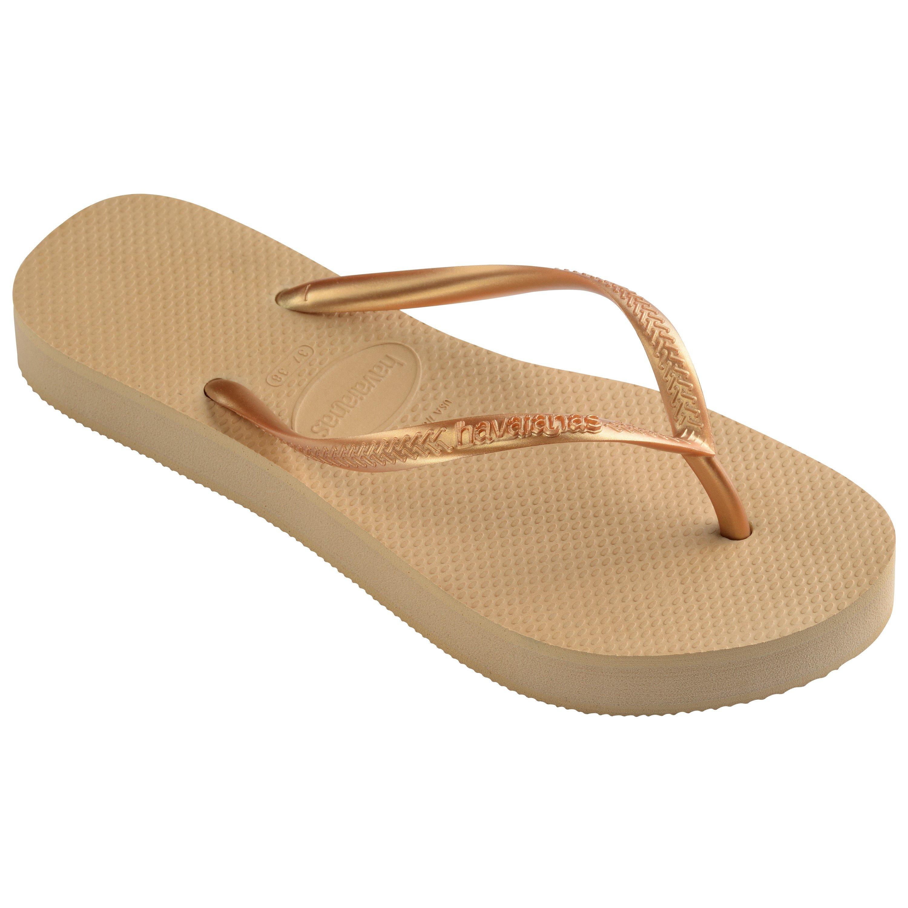 Gold - Havaianas - Hav. Slim Flatform Golden 35/36 Flip Flops Womens - 2