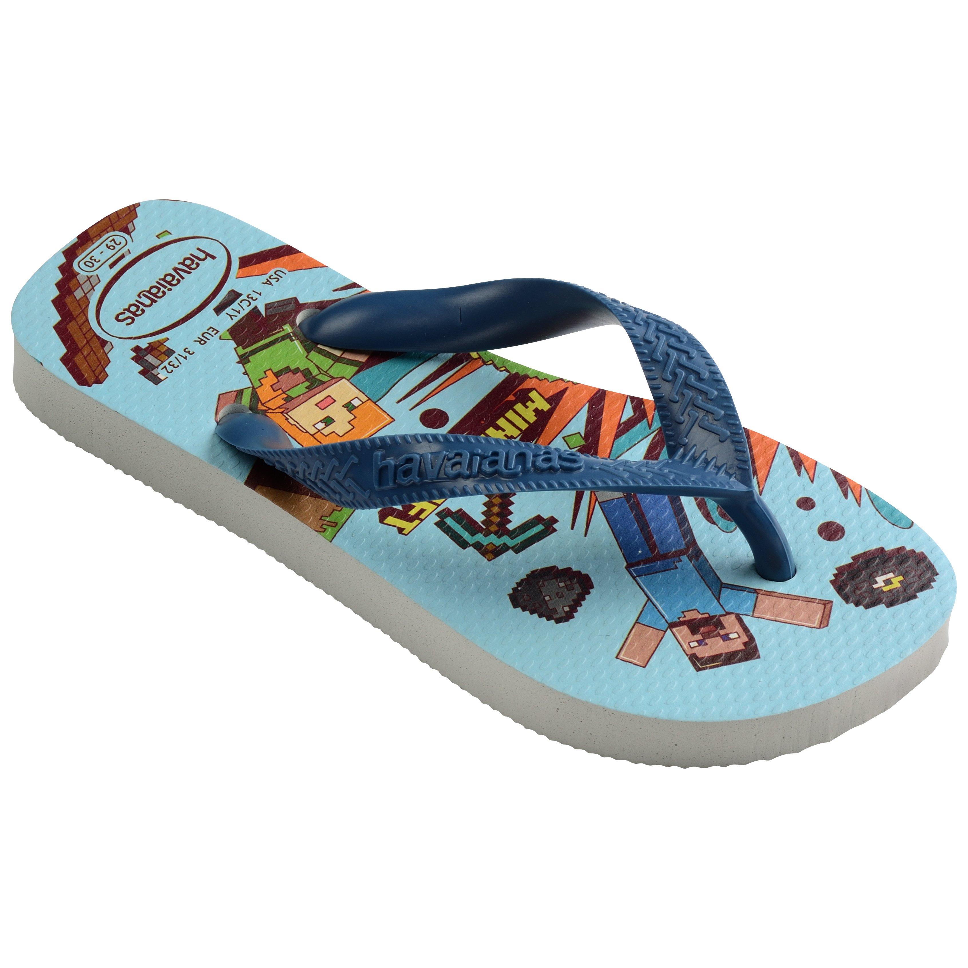 White/Blue - Havaianas - Minecraft Flip Flops - 2