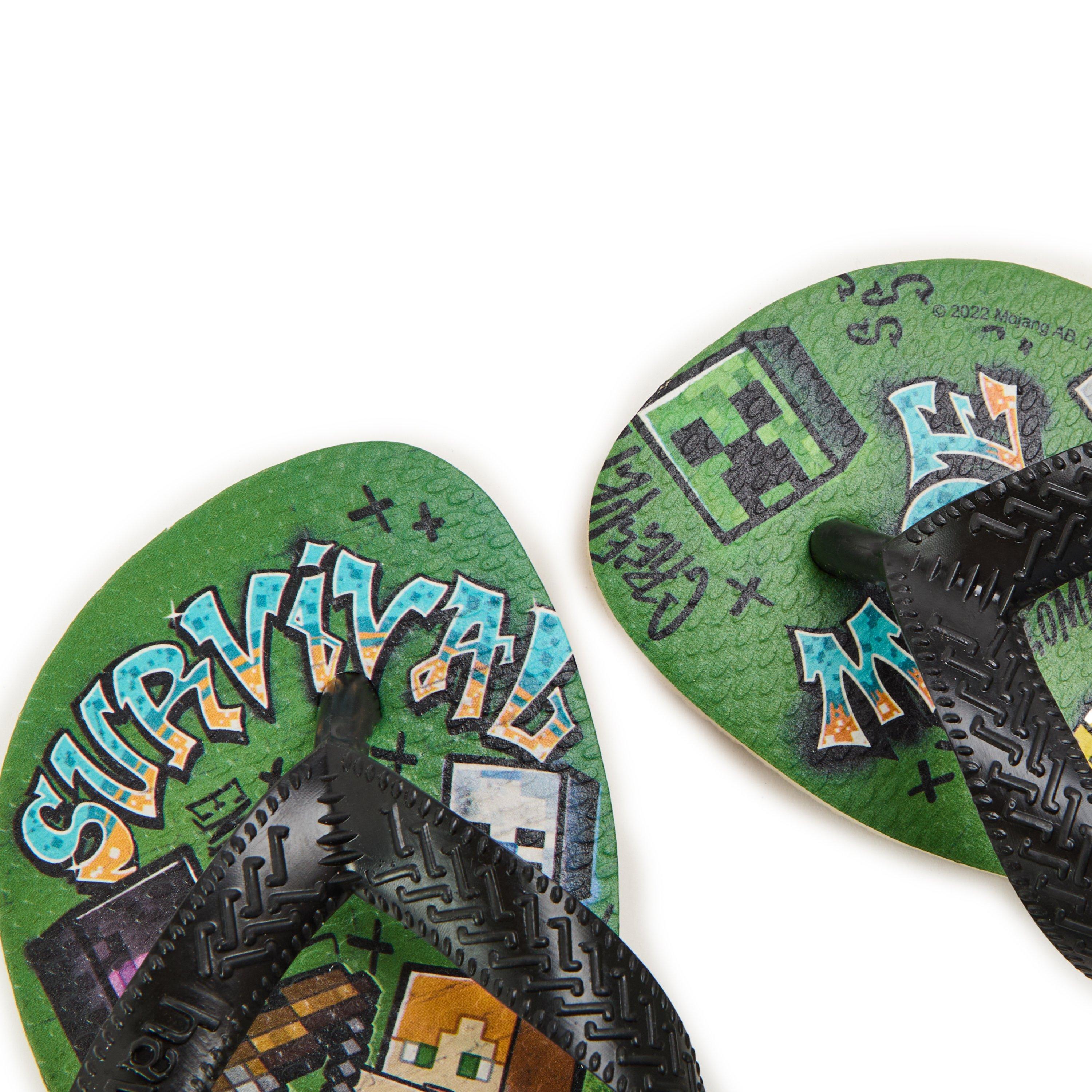 Beige - Havaianas - Hav. Kids Minecraft White/Blue Comf Flip Flops Womens - 3