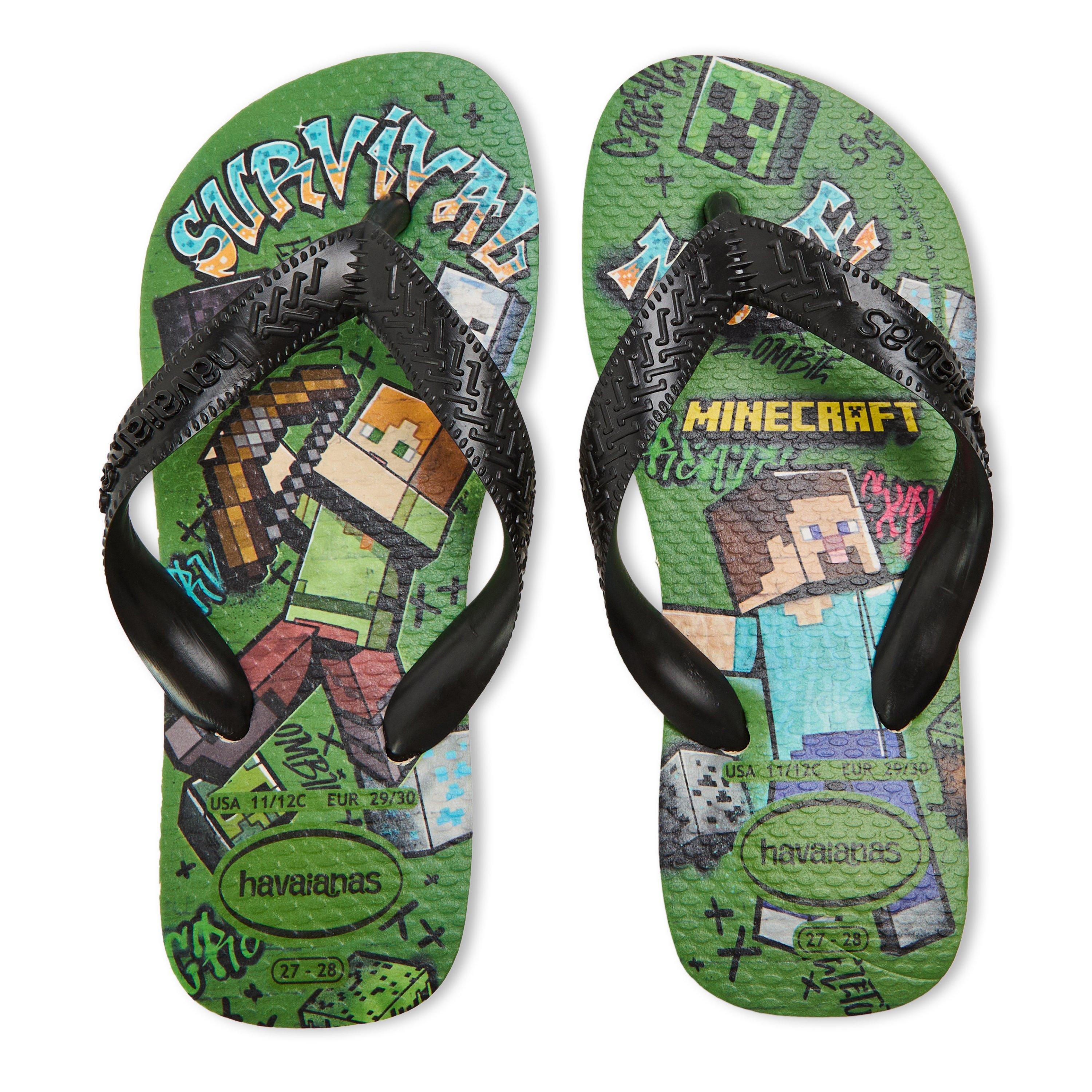 Beige - Havaianas - Hav. Kids Minecraft White/Blue Comf Flip Flops Womens - 4