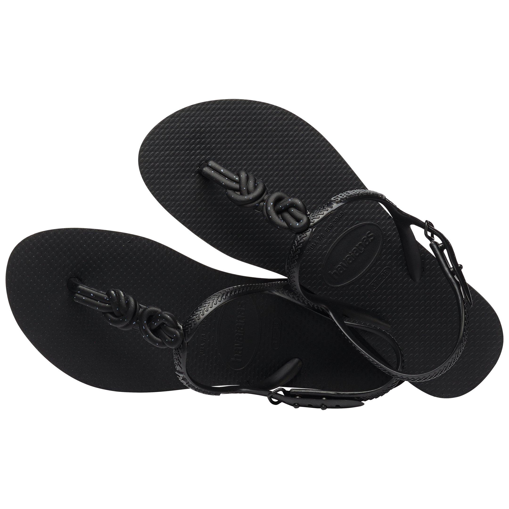 Black/Black - Havaianas - Hav. Twist Plus Black/Black 33/34 Flip Flops Womens - 3