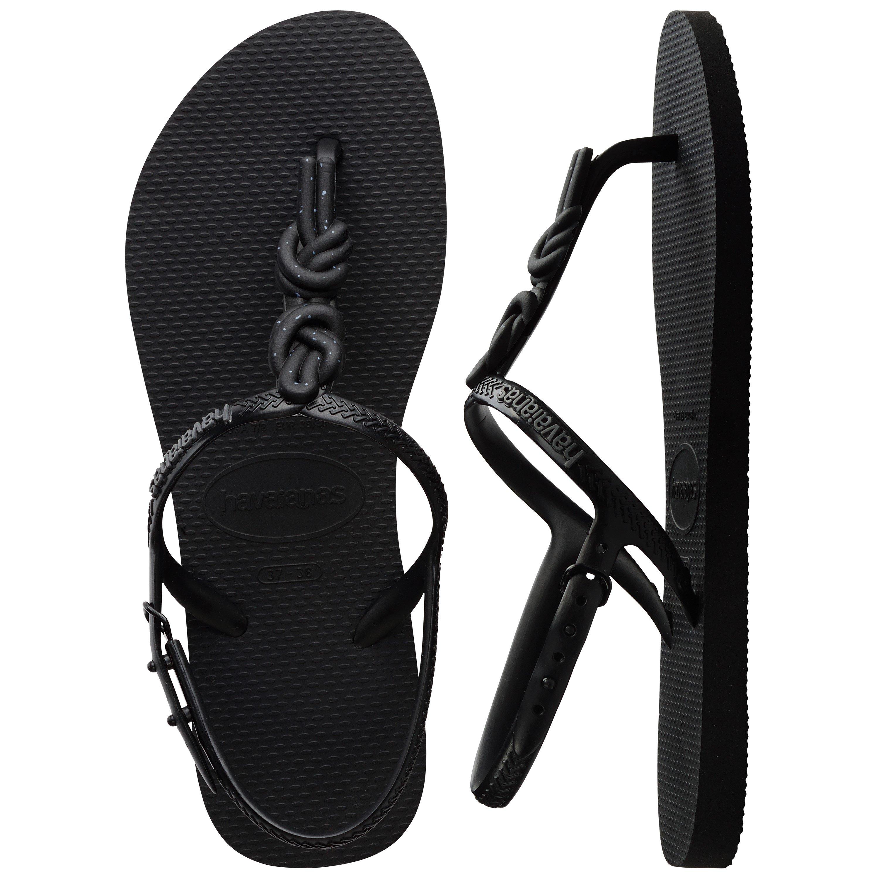 Black/Black - Havaianas - Hav. Twist Plus Black/Black 33/34 Flip Flops Womens - 4