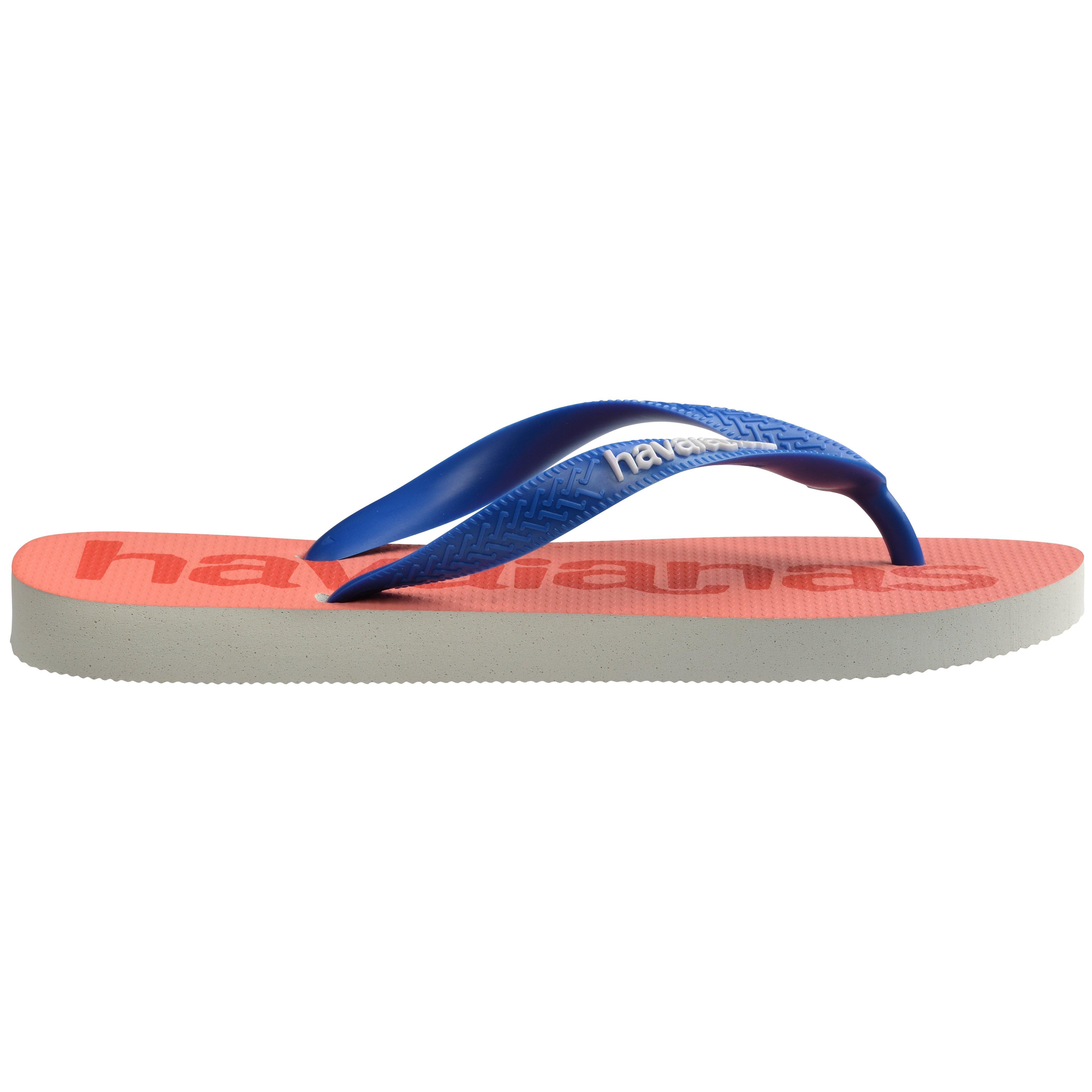 Havaianas Women's Top Logomania Ruby Red Flip Flops - White - 12C