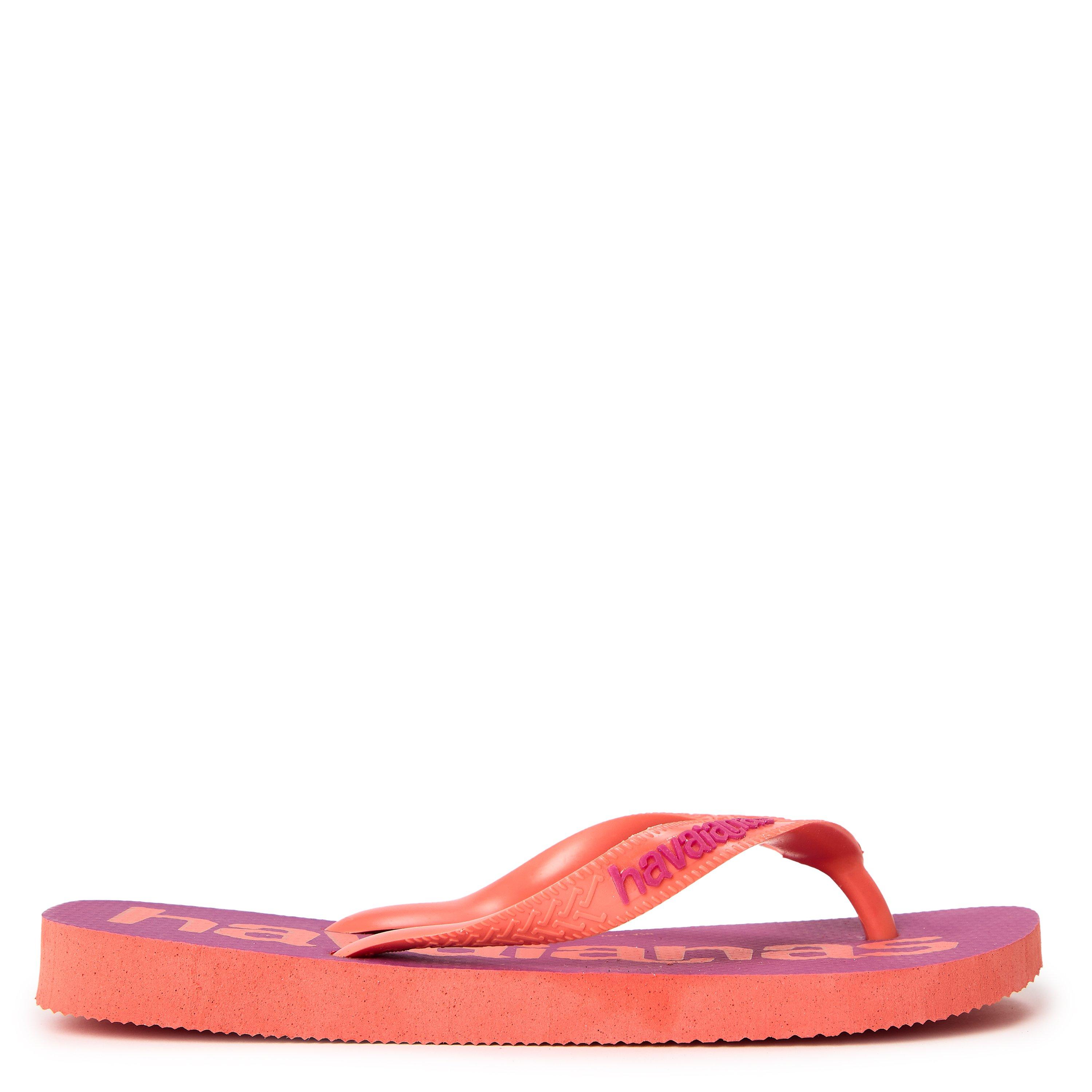 Havaianas Women's Top Logomania Ruby Red Flip Flops - Salmon - 10/11C