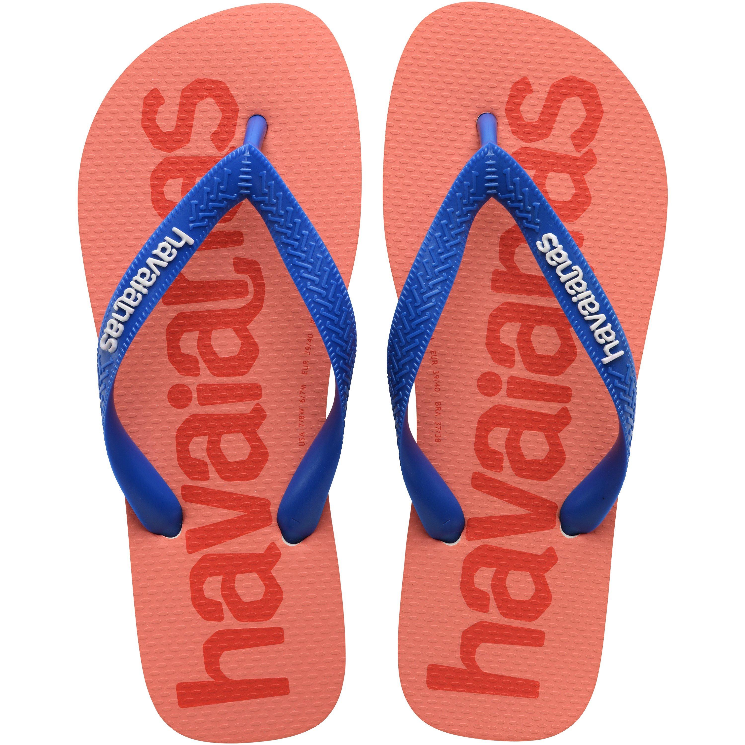White - Havaianas - Hav. Top Logomania 2 Navy Blue 39/4 Flip Flops Womens - 3