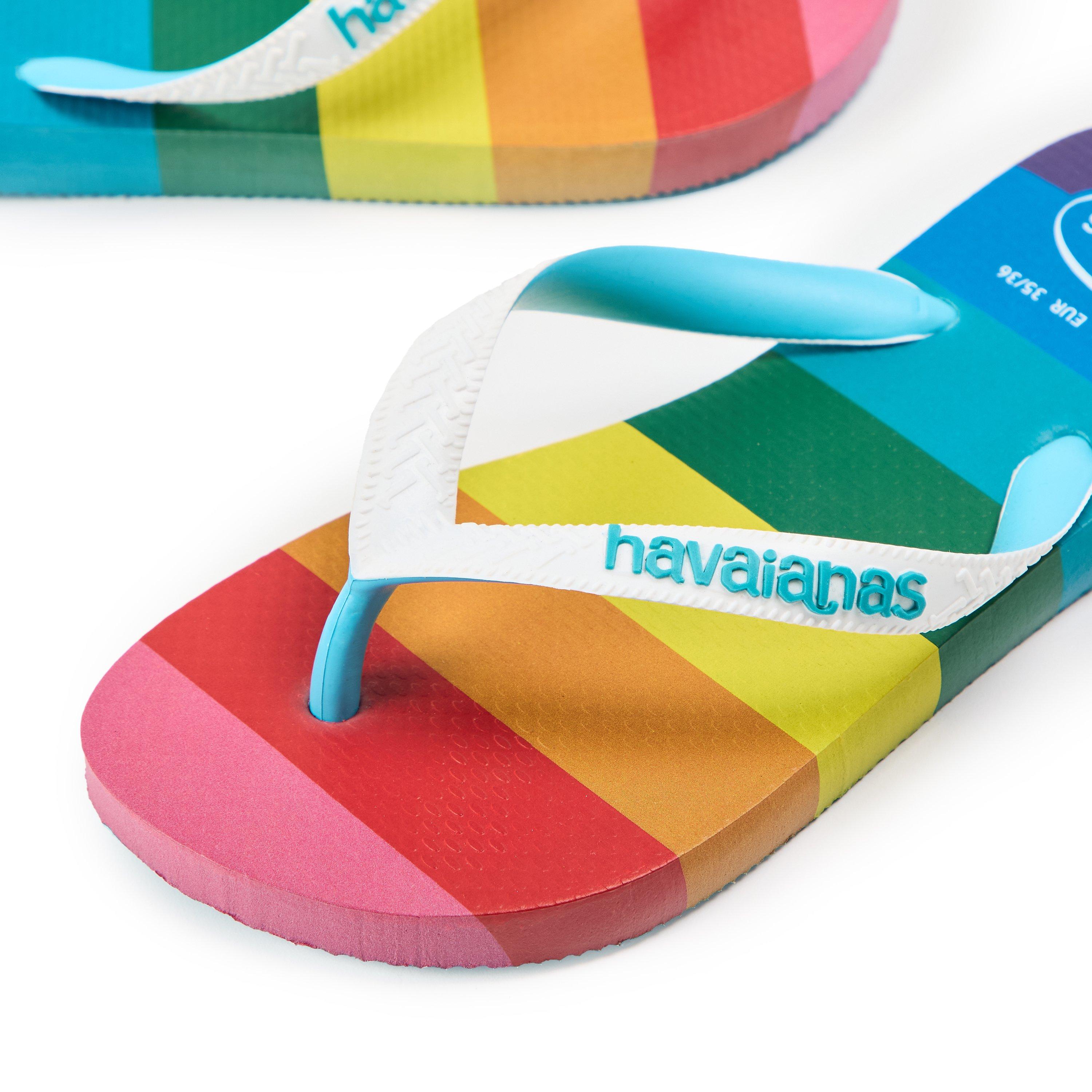 Blue - Havaianas - Hav. Top Pride Allover Blue 33/34 Flip Flops Womens - 3