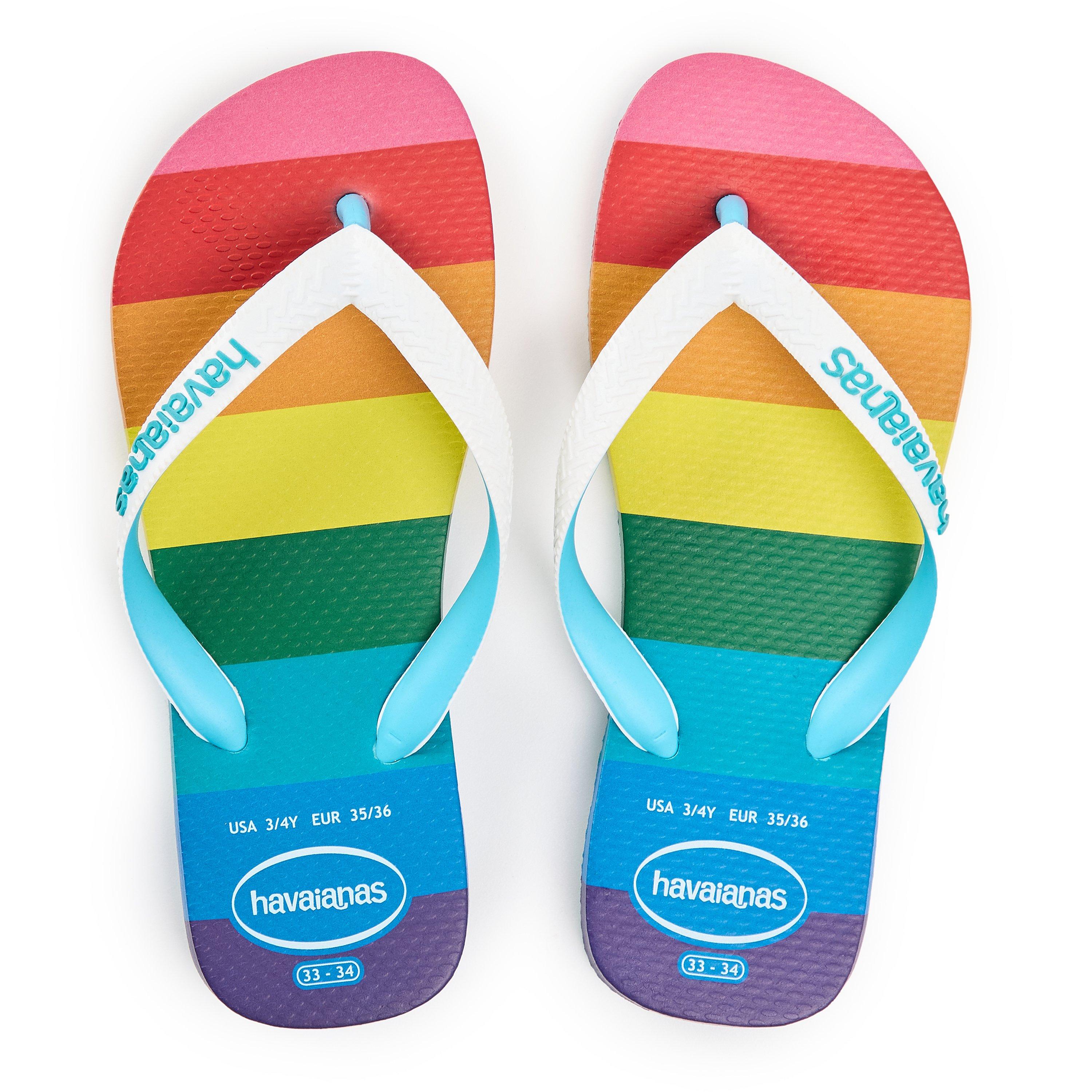 Blue - Havaianas - Hav. Top Pride Allover Blue 33/34 Flip Flops Womens - 4