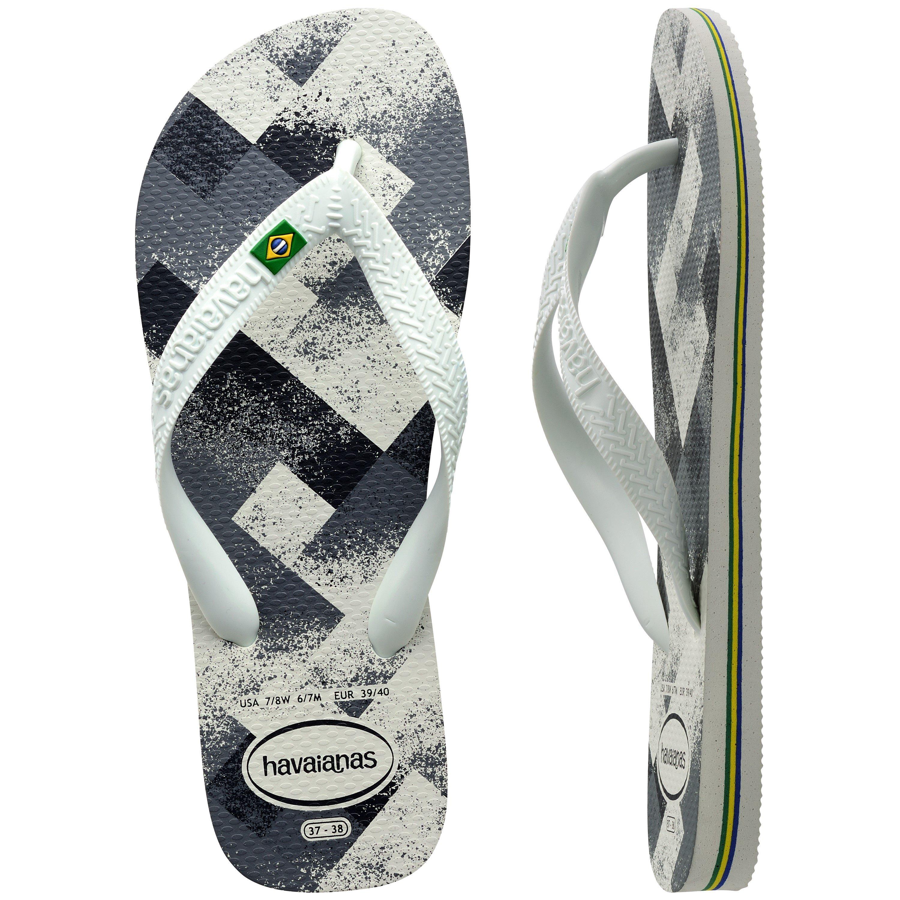 White/Grey - Havaianas - Hav. Brasil Fresh Rose Gum 33/34 Flip Flops Womens - 3